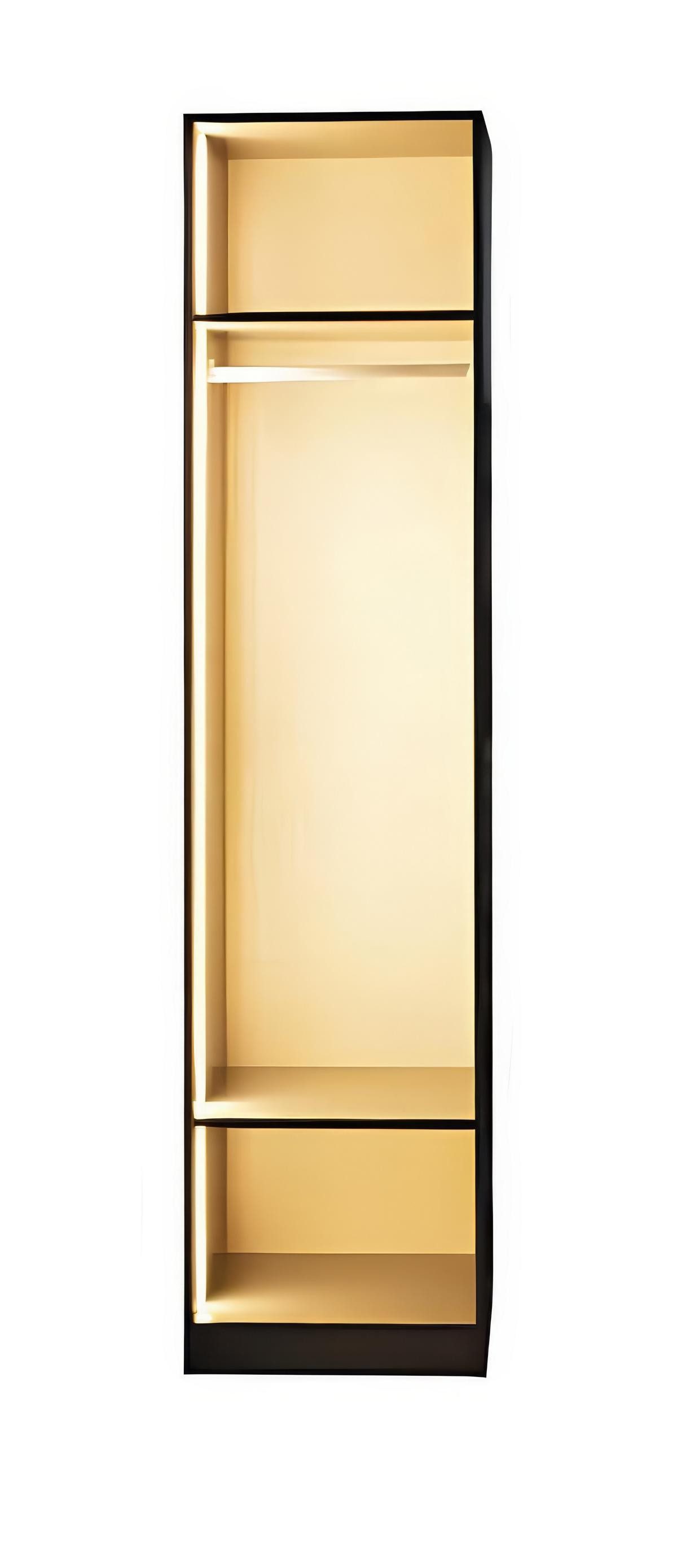 Xlmoebel Kleiderschrank Kleiderschrank Schrankmodul Offen Modern Schwarz Luxus Beleuchtung (1-St., 1-tlg)