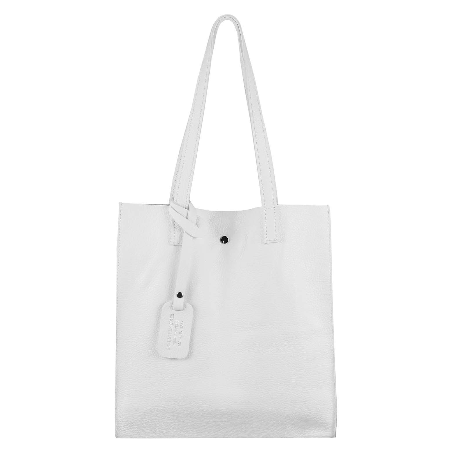 ITALYSHOP24 Schultertasche Made in Italy Damen Leder Handtasche HOBO BAG Shopper Umhängetasche A4, Set mit Schmucktasche, abnehmbares Leder Anhänger, geräumig & leicht