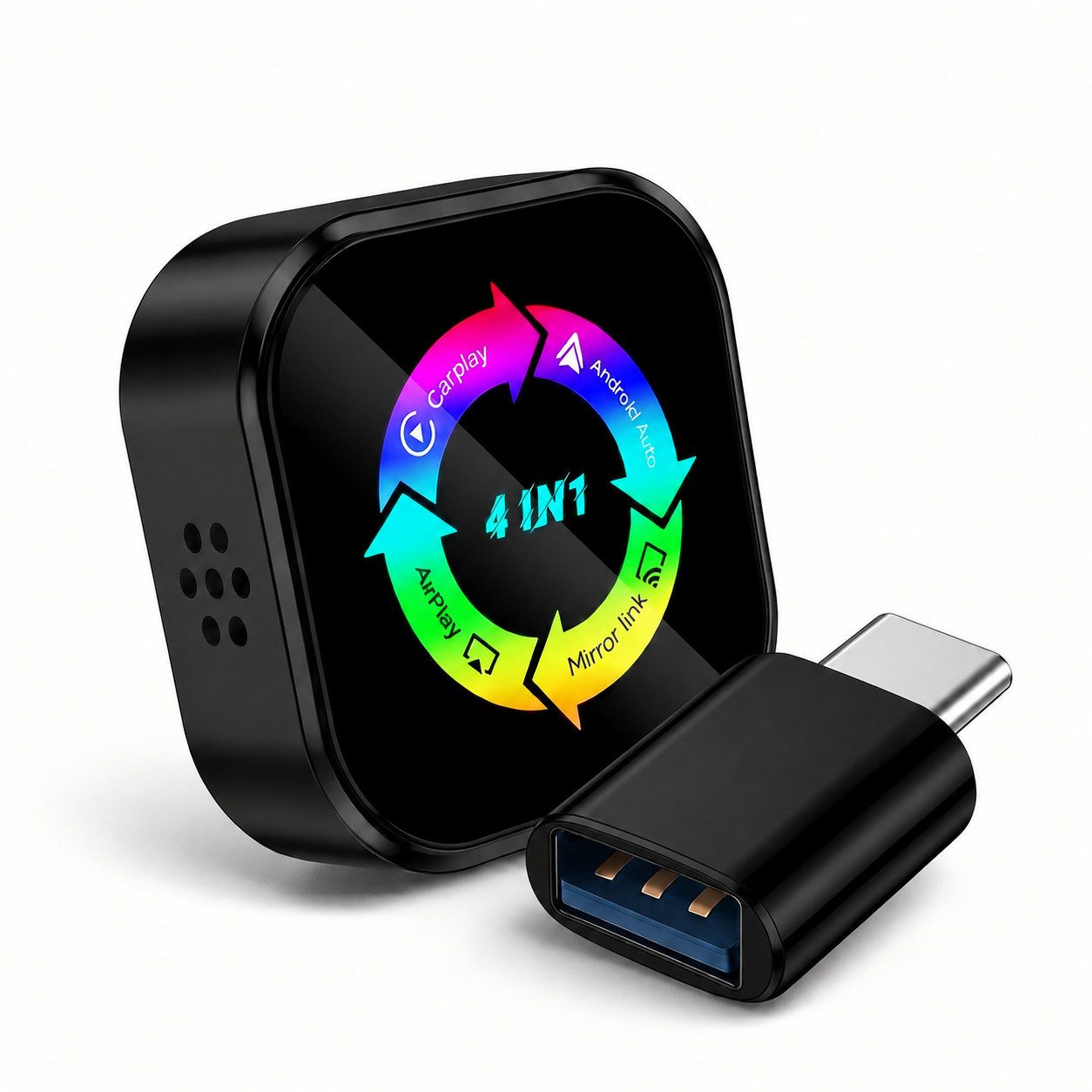 Alpha Electronics Wireless CarPlay und Android Auto Adapter USB Typ C zu USB Typ A, 0 cm, Plug & Play Sprachsteuerung, Screen Mirroring Funktion