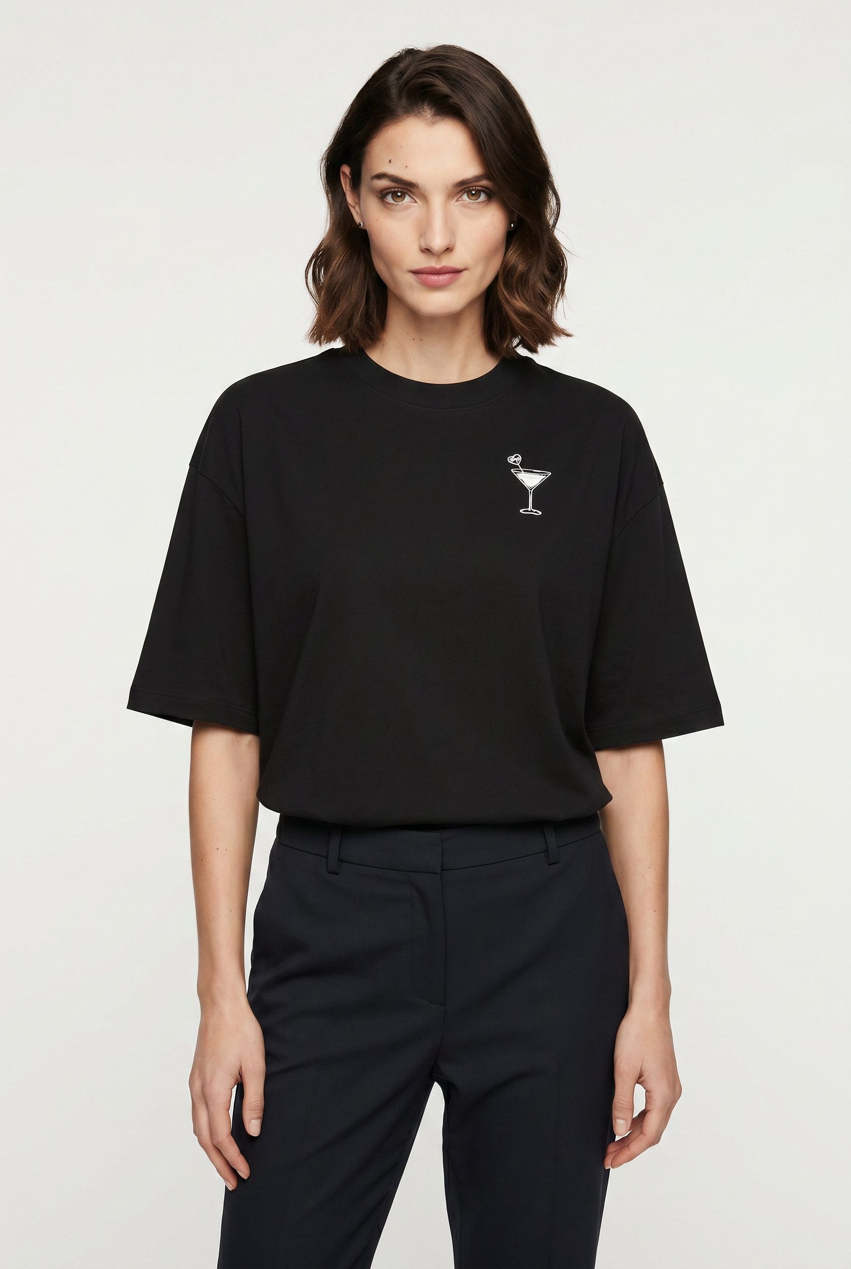 HUGO T-Shirt Oversized Tee mit Print, Rundhals