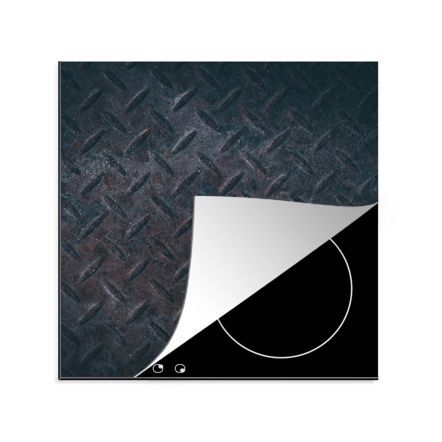 MuchoWow Herdblende-/Abdeckplatte Eisen - Platten - Rost, Vinyl, (1 tlg), 78x78 cm, Ceranfeldabdeckung, Arbeitsplatte für küche | Herdabdeckplatten