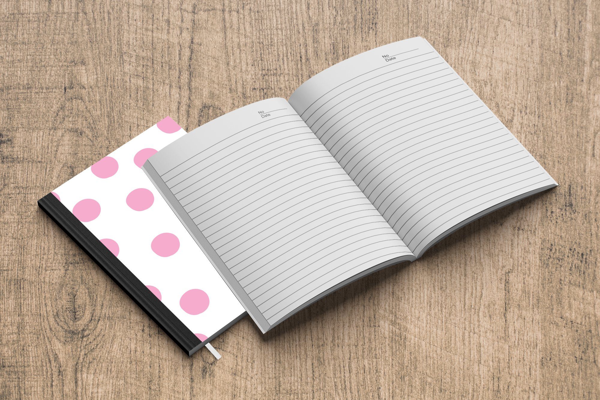 weißem Musters rosa MuchoWow Notizbuch Seiten, eines Merkzettel, Notizheft, mit Tagebuch, auf Punkten 98 A5, Hintergrund, Haushaltsbuch Illustration Journal,