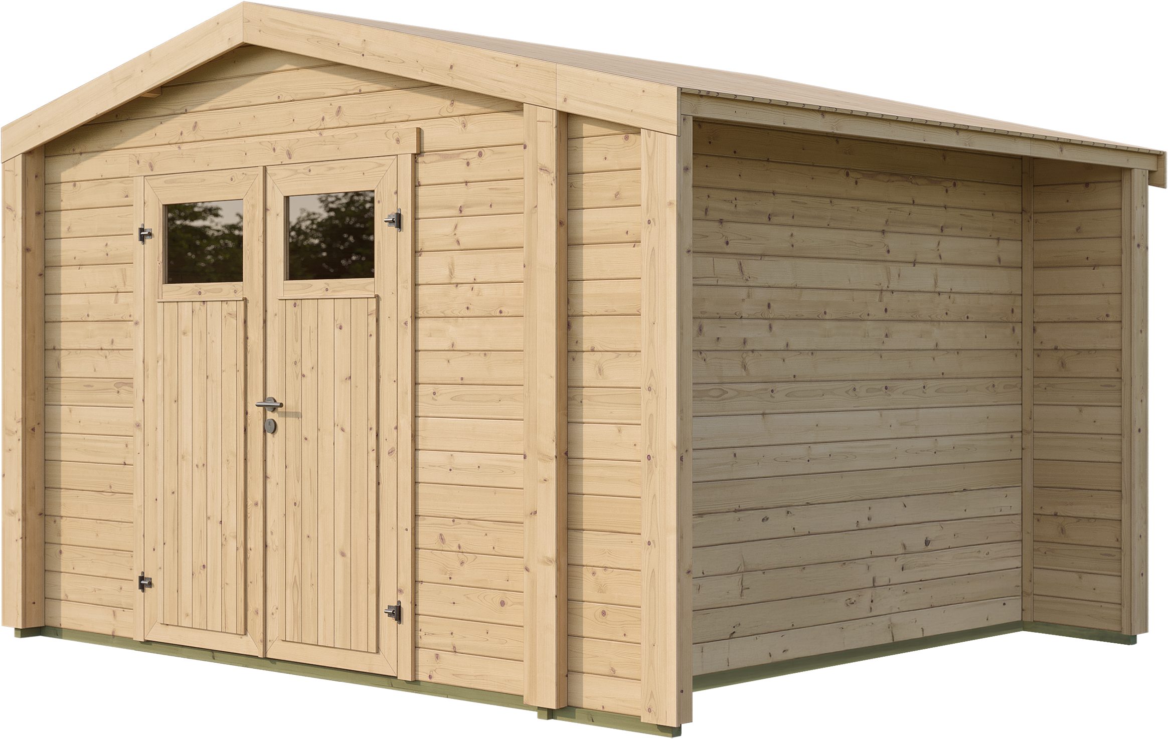 weka Gartenhaus Killarney, BxT: 361x313 cm, Doppeltür, 1/4 verglast