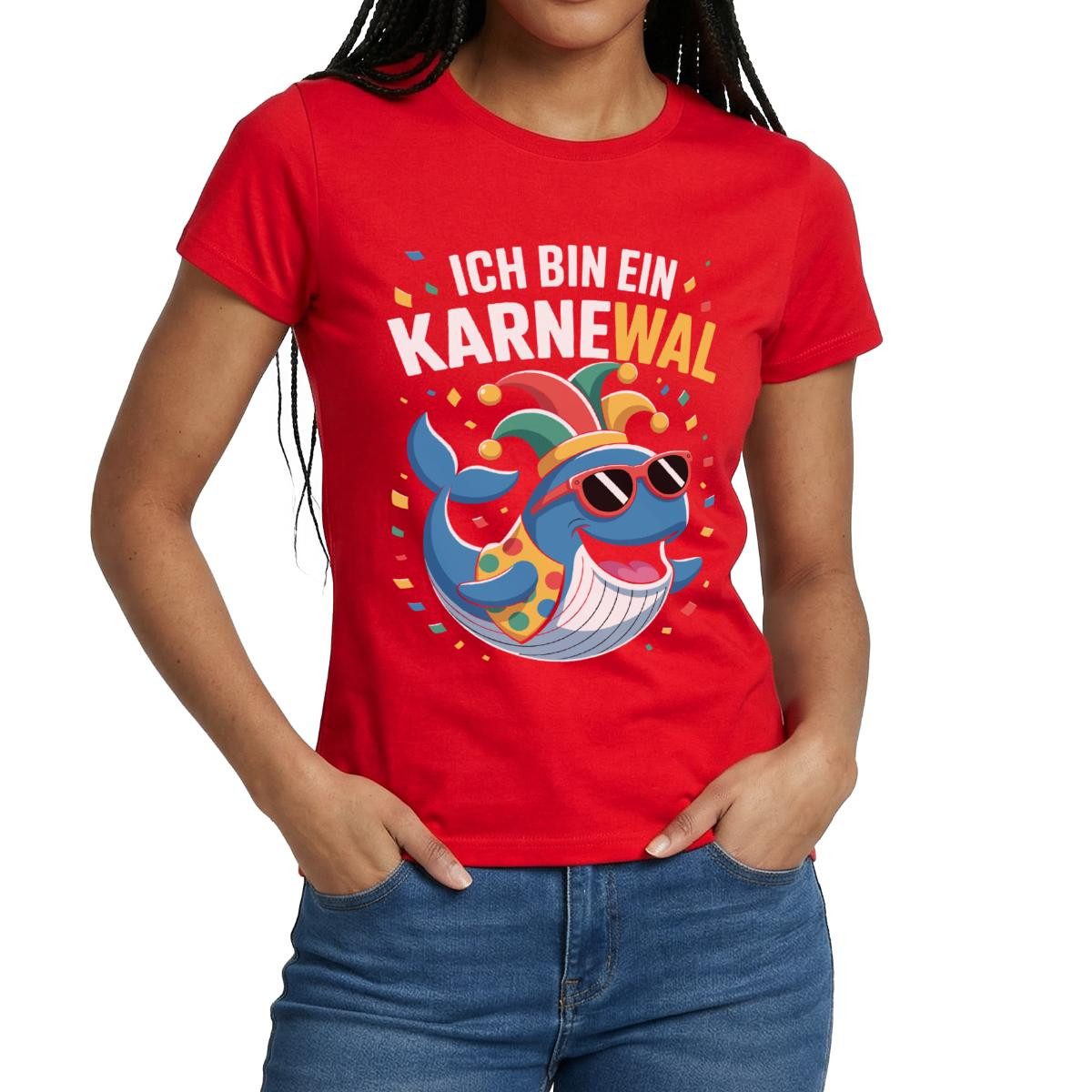T-Shirt Ich Bin Ein Karnewal Kostüm Fasching Frauen T-Shirt