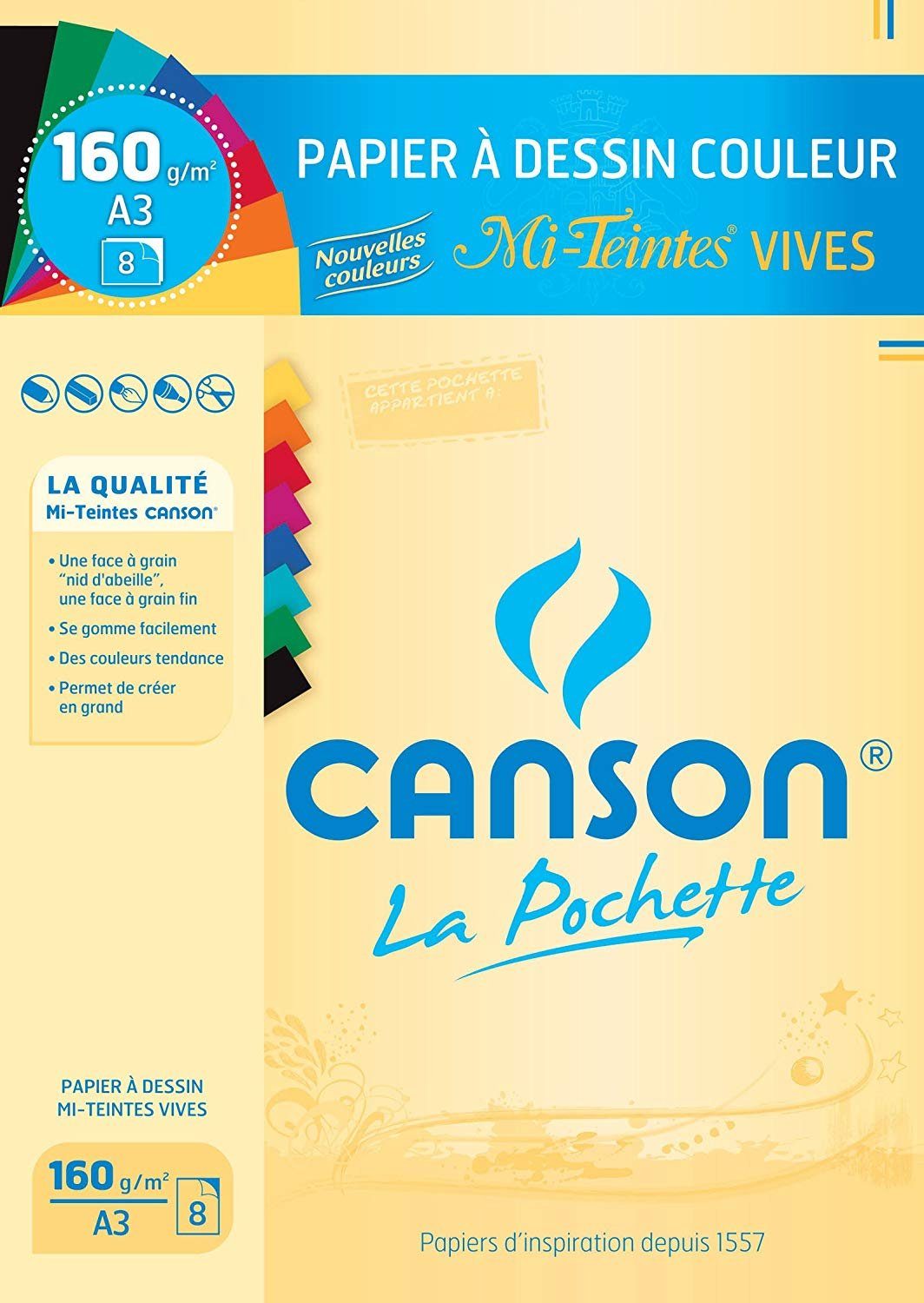canson Organisationsmappe 200003164 Künstlerpapier Mi-Teintes DIN A3 leuchtende Farben