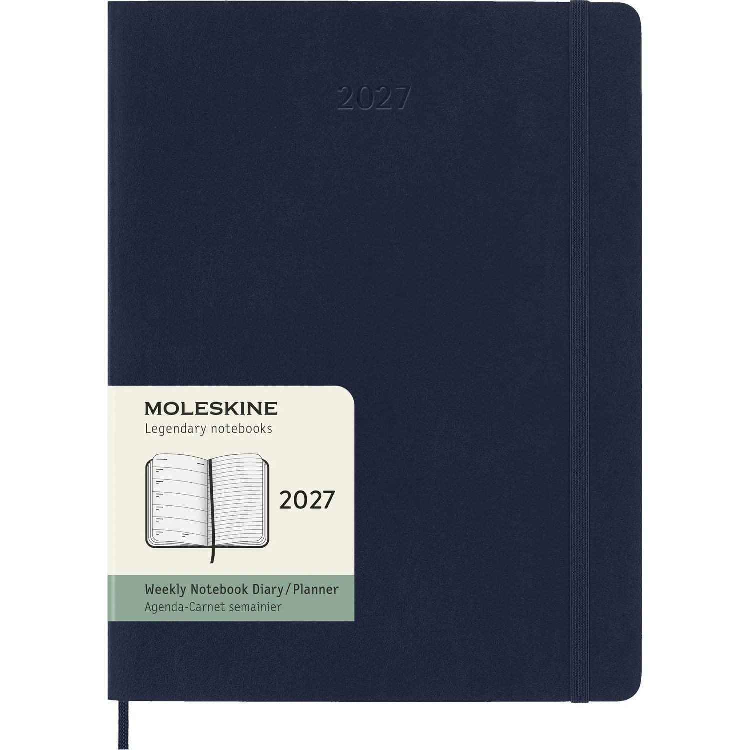 MOLESKINE Taschenkalender Moleskine 12 Monate Tageskalender 2027, XL, 1 Tag = 1 Seite, rechts...