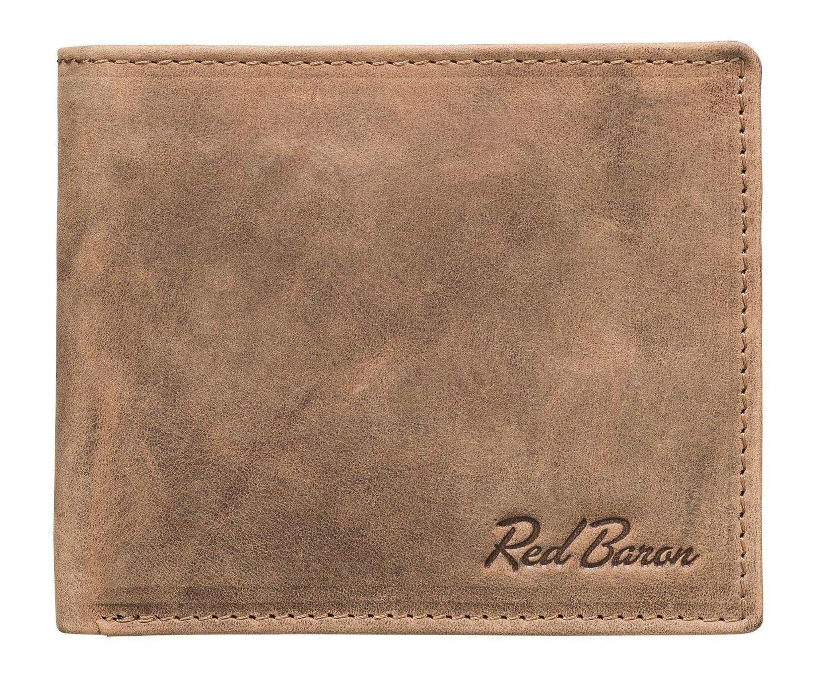 Red Baron Geldbörse RB-WT-006-05, Druckknopf Kreditkartenfächer, Netzfach, mit Münzfach