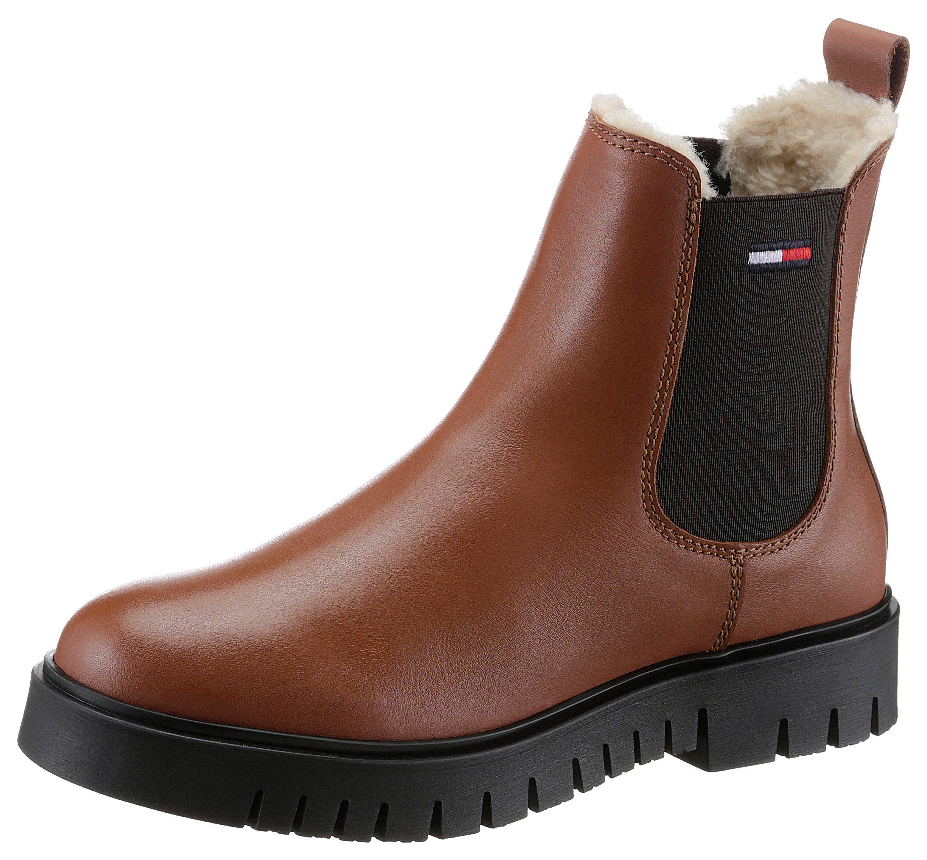 Tommy Jeans WARMLINED CHELSEA BOOT Winterboots mit Profilsohle braun