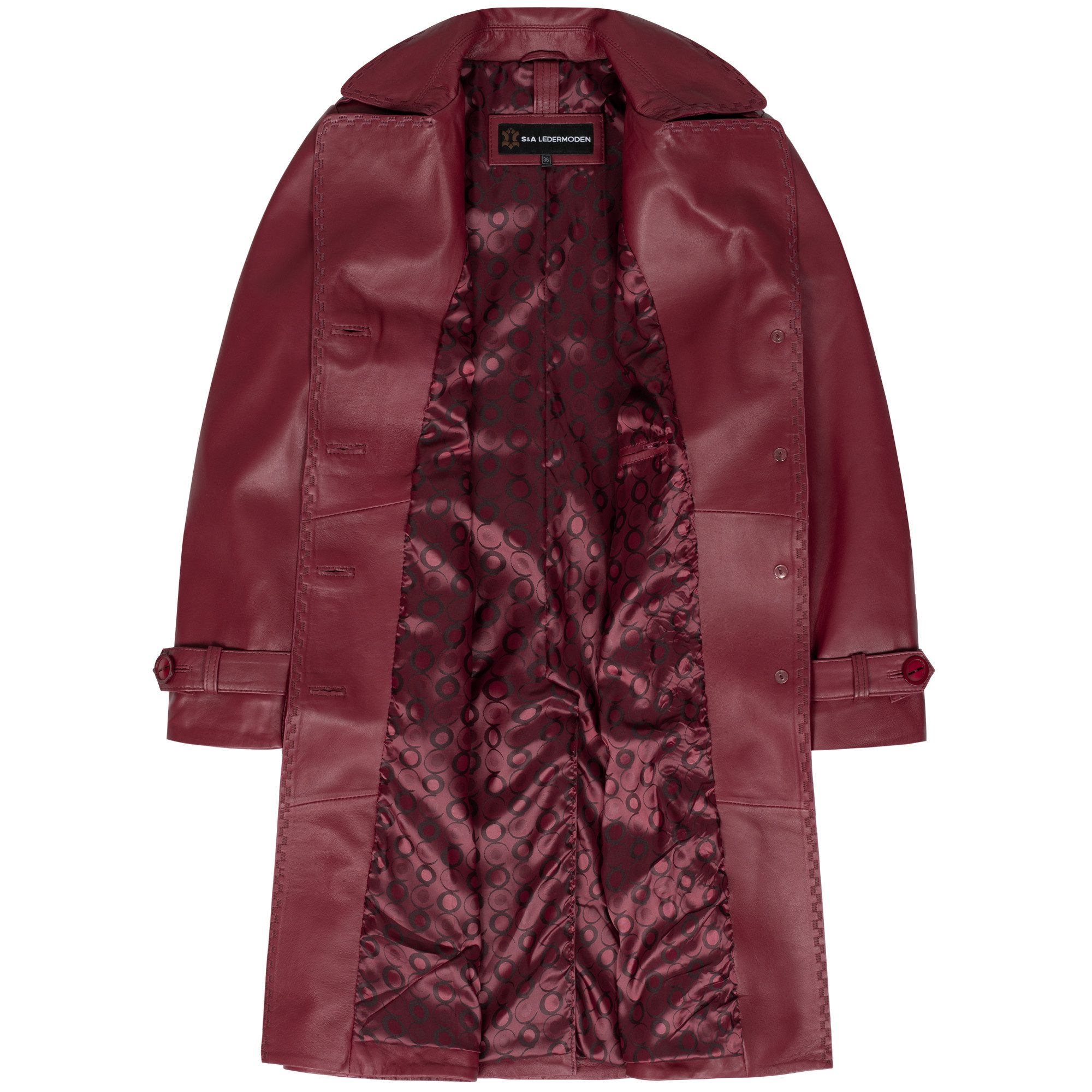 Mouflon Lederjacke Camila Einreihiger Ledertrenchcoat aus echtem, softem La günstig online kaufen