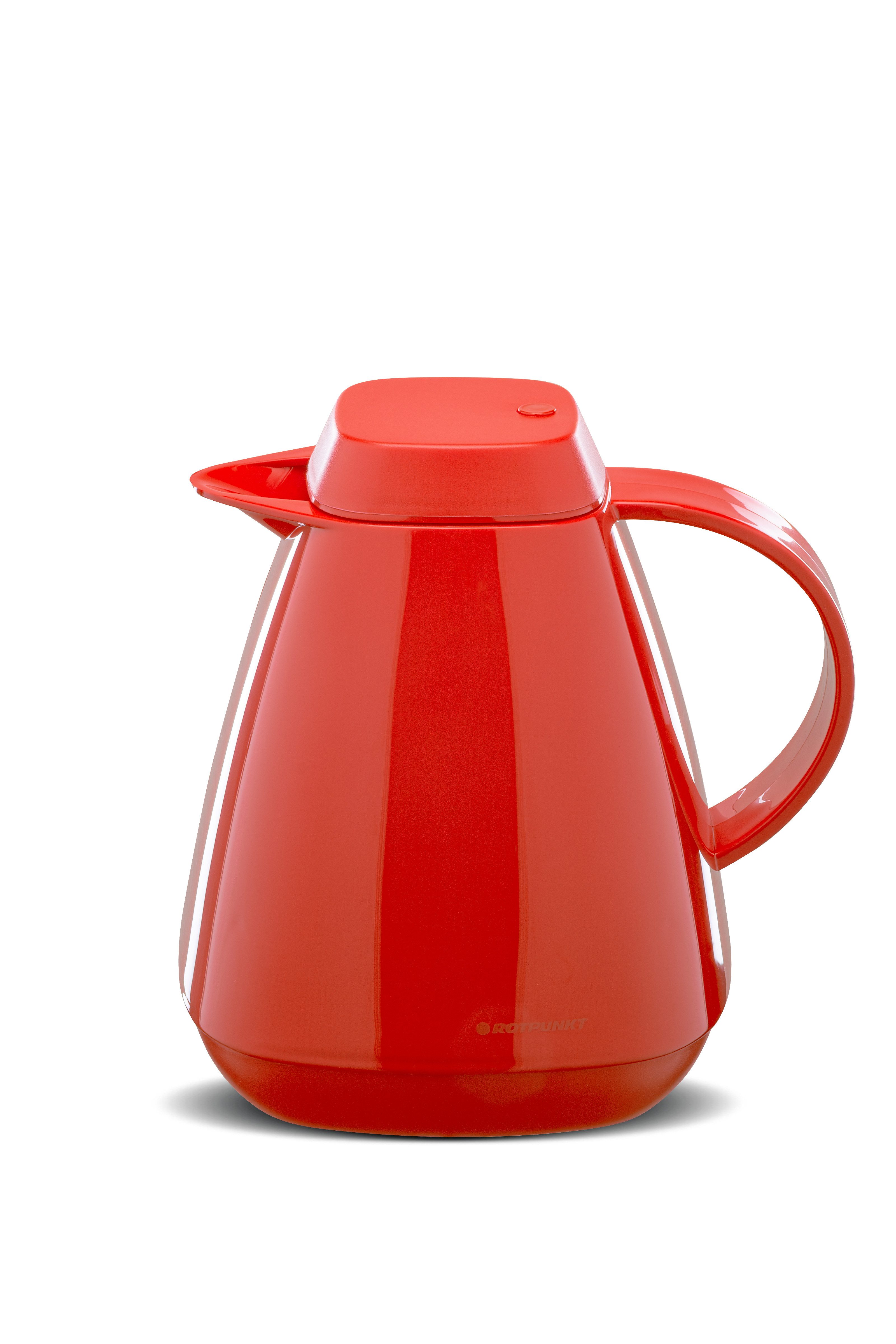 ROTPUNKT Isolierkanne 1,0 Liter 650 Glaseinsatz I hochwertig I Thermokanne I 24 Std heiß, (Kaffeekanne I Teekanne), robust und auslaufsicher