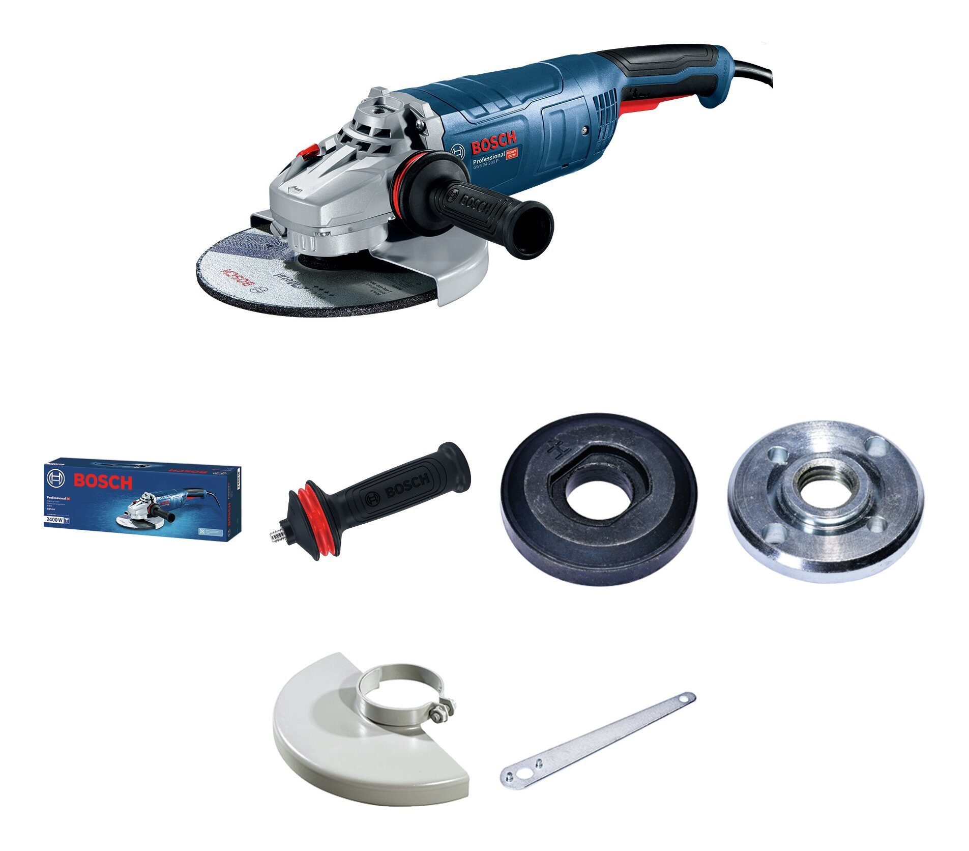 Bosch Professional Winkelschleifer GWS 24-230 P, max. 6500 U/min, Im Karton