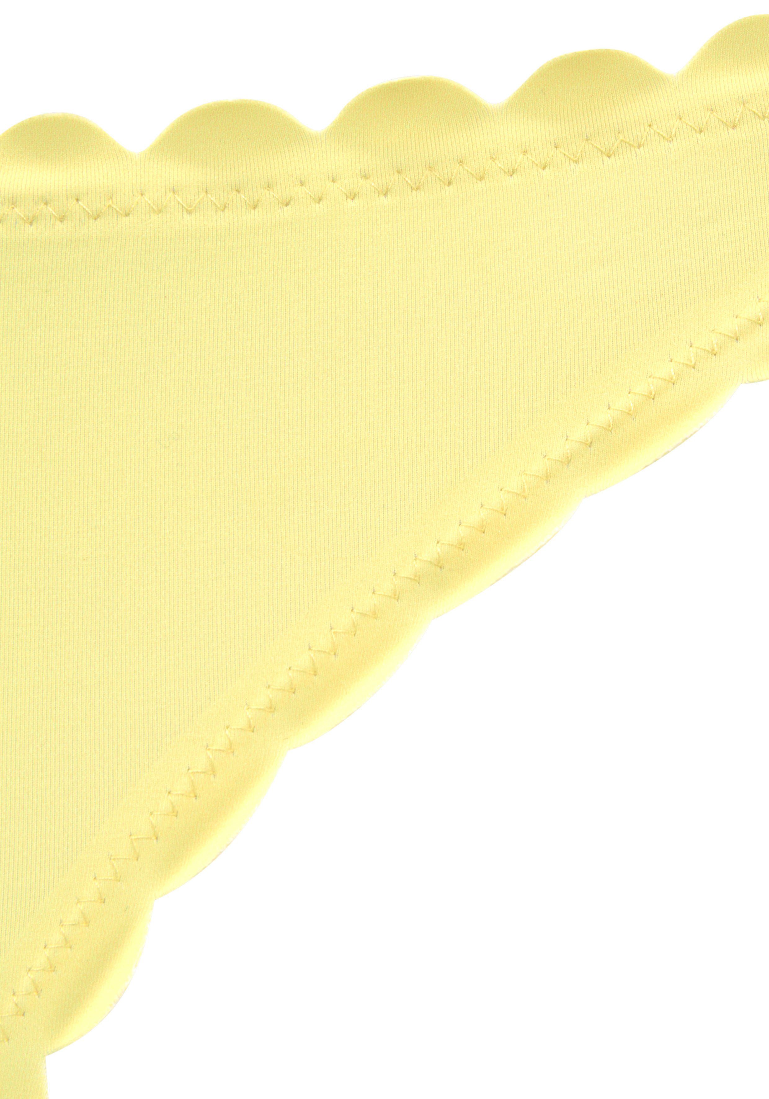 Brasilien-Form in knapper LASCANA Scallop gelb Bikini-Hose