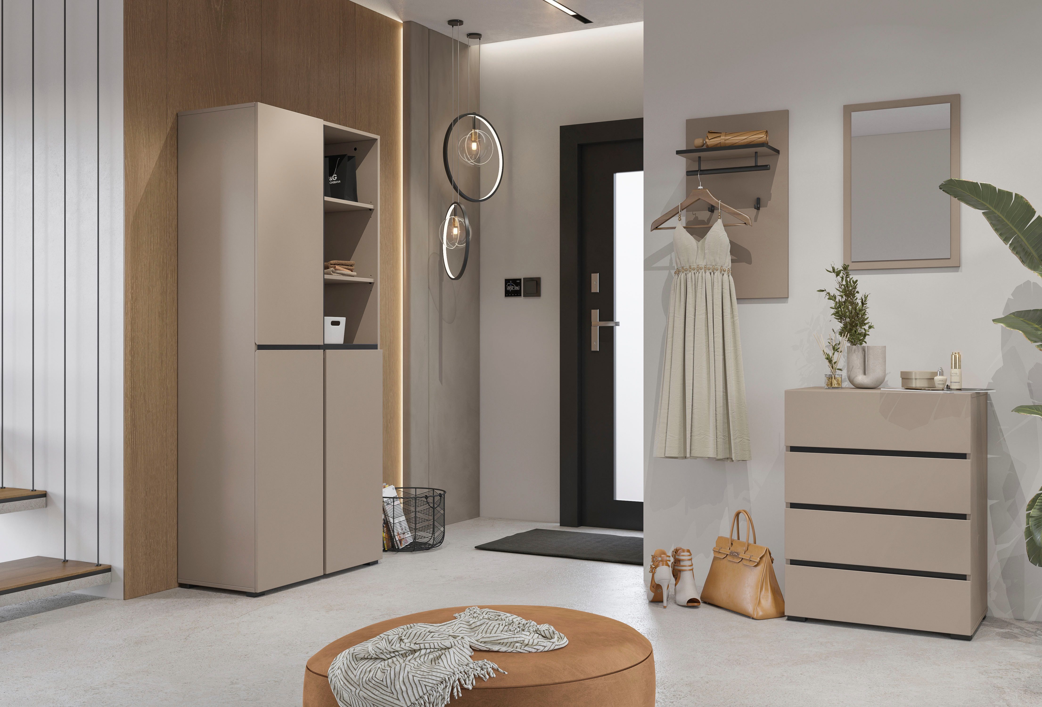 OTTO home Garderobenpaneel Cross,Breite 40 cm modernes Wandregal mit Haken und Kleiderstange, Wandgarderobe, Aufhänger, Höhe 70 cm – Bild 5 von 5