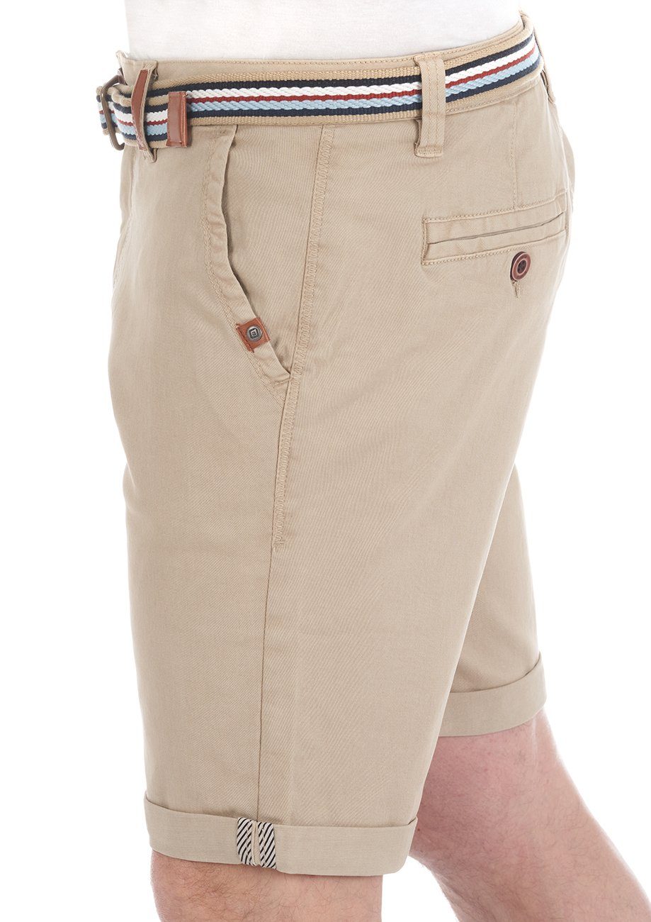 riverso Chinoshorts Herren Shorts RIVKlaas Regular Fit Bermudashorts mit Gürtel