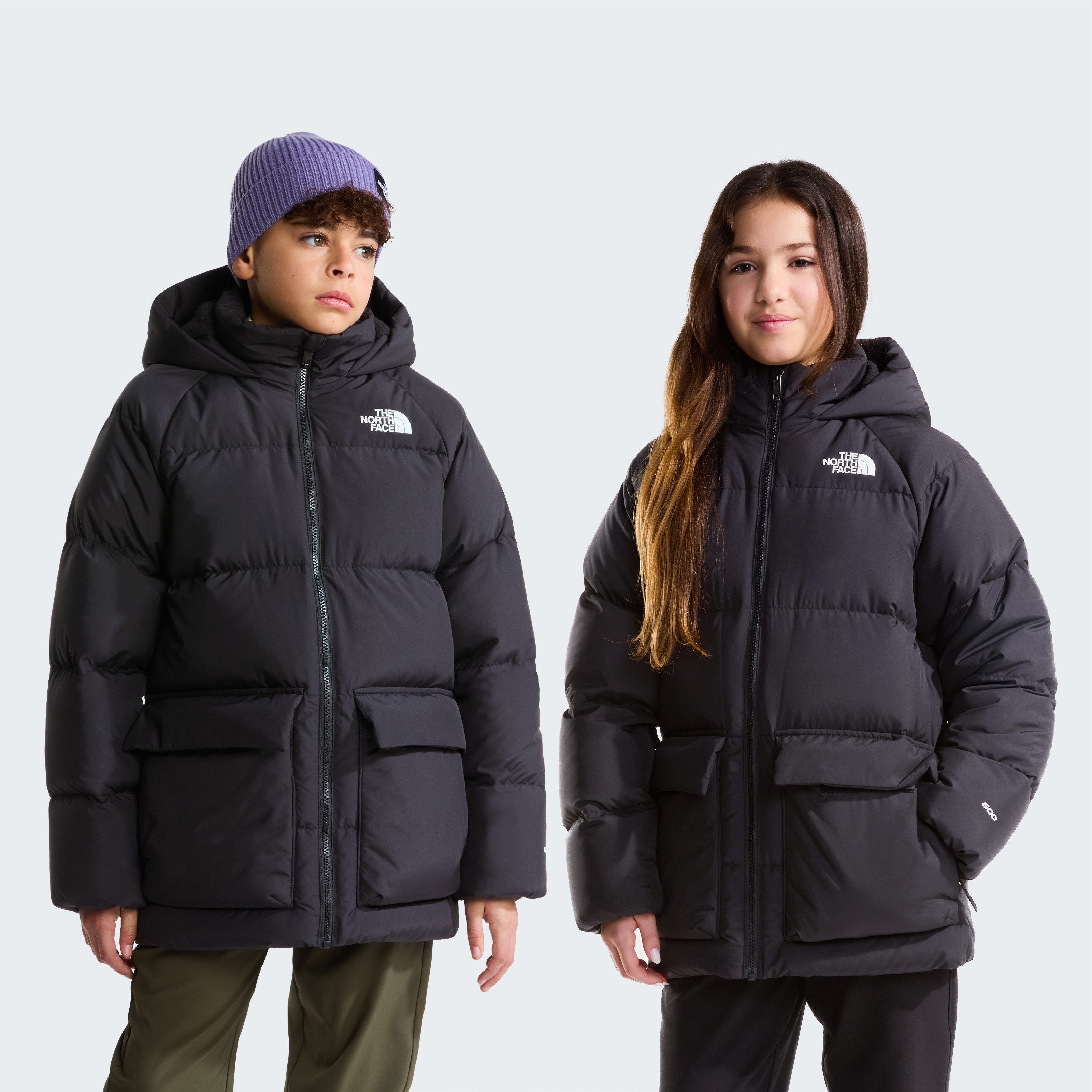 The North Face Kurzmantel TEEN NORTH DOWN FLEECE LINED SHORT PARKA für Jugendliche, kurz geschnitten, sportlicher Stil