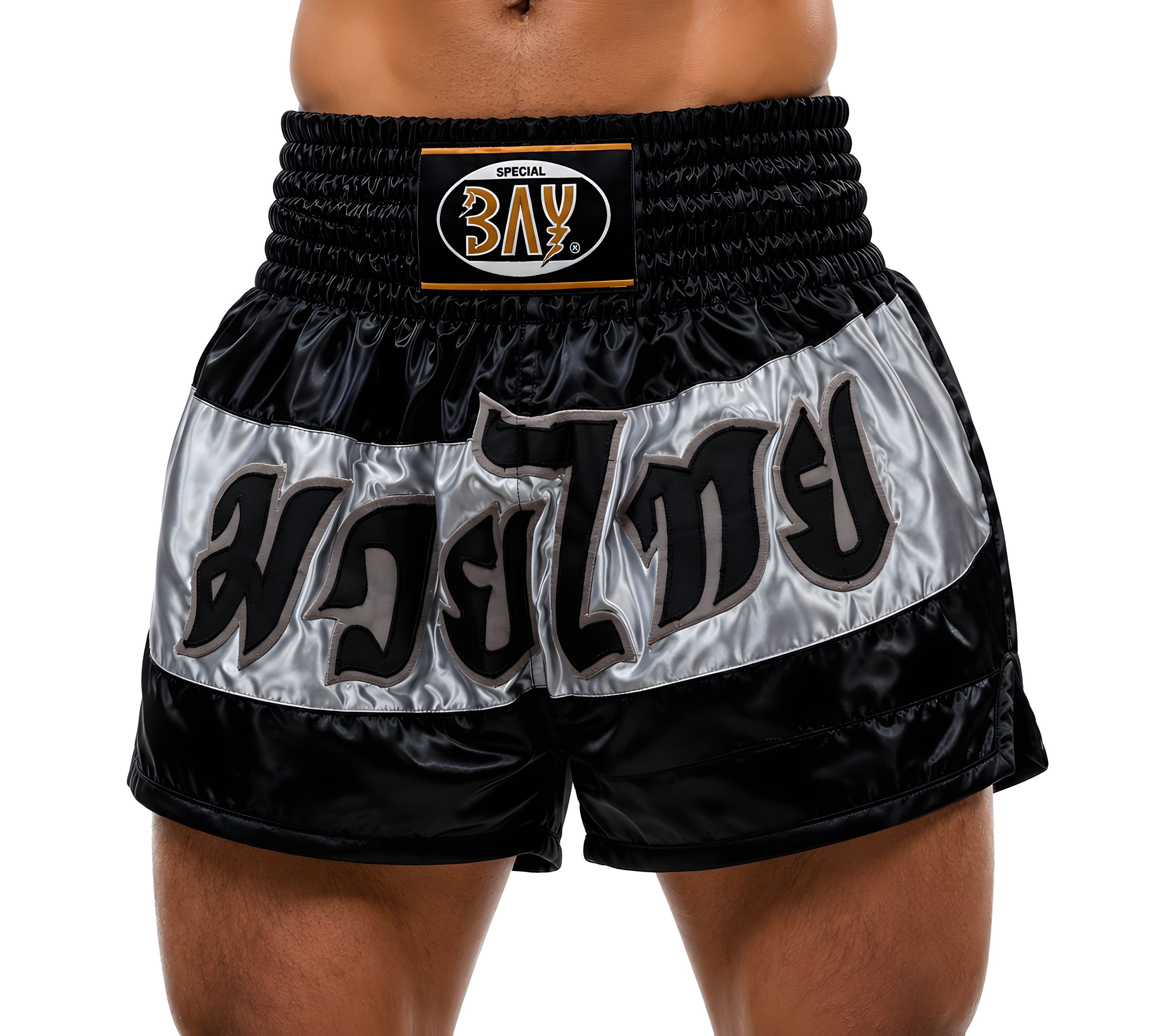 BAY-Sports Sporthose Fashion Thaiboxhose Thaiboxen Hose Shorts Muay Thai Kickboxen kurz Polyester, hochwertig veredelt, Traditional und elegant