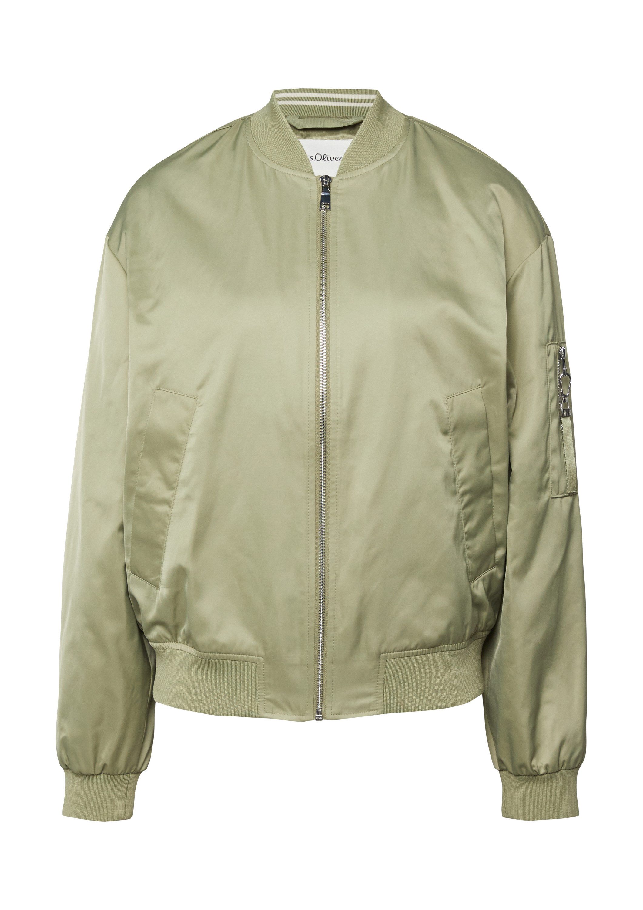 s.Oliver Funktionsjacke Outdoor-Jacke Satin-Blouson mit Bomberkragen
