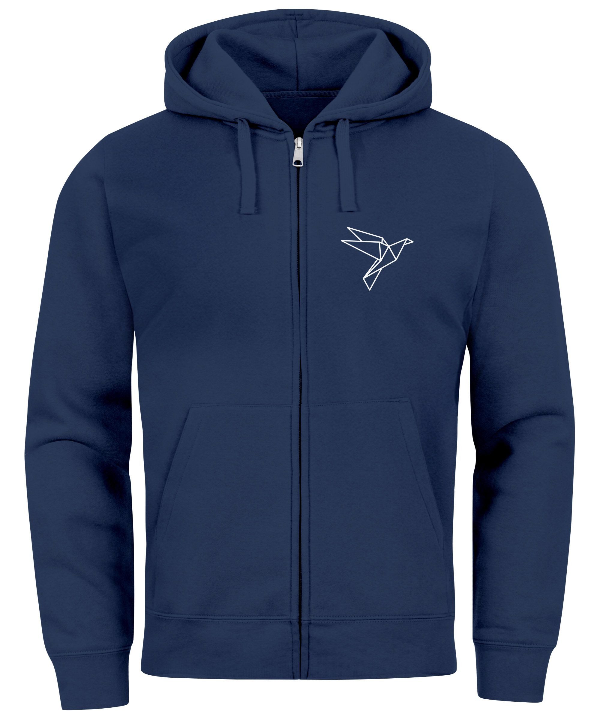 Neverless Sweatjacke Zip-Hoodie Herren Sweatjacke mit Kapuze Polygon Print günstig online kaufen