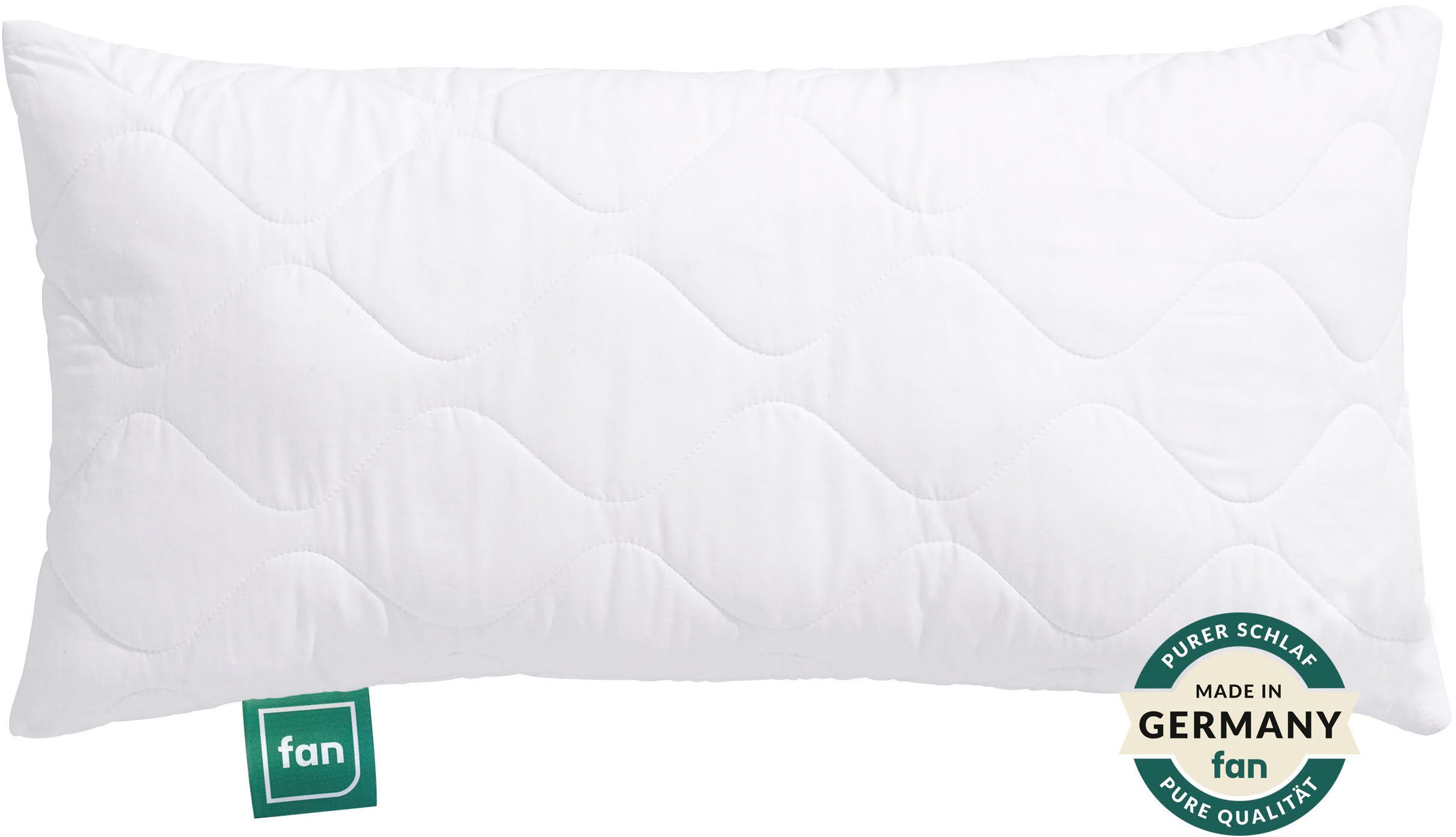 fan Microfaserkissen Kansas, mit Baumwollbezug und Reißverschluss, Füllung: 100% Microfaser, Bezug: 100% Baumwolle, in 40x80 oder 80x80 cm, Kopfkissen aus Microfaser, Made in Germany