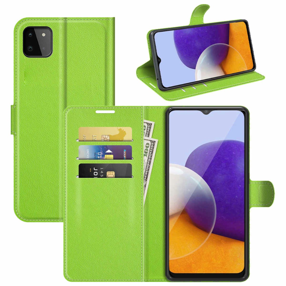 Wigento Handyhülle Für Samsung Galaxy A22 5G Handy Tasche Wallet Premium Schutz Hülle Case Cover Etuis Neu Zubehör