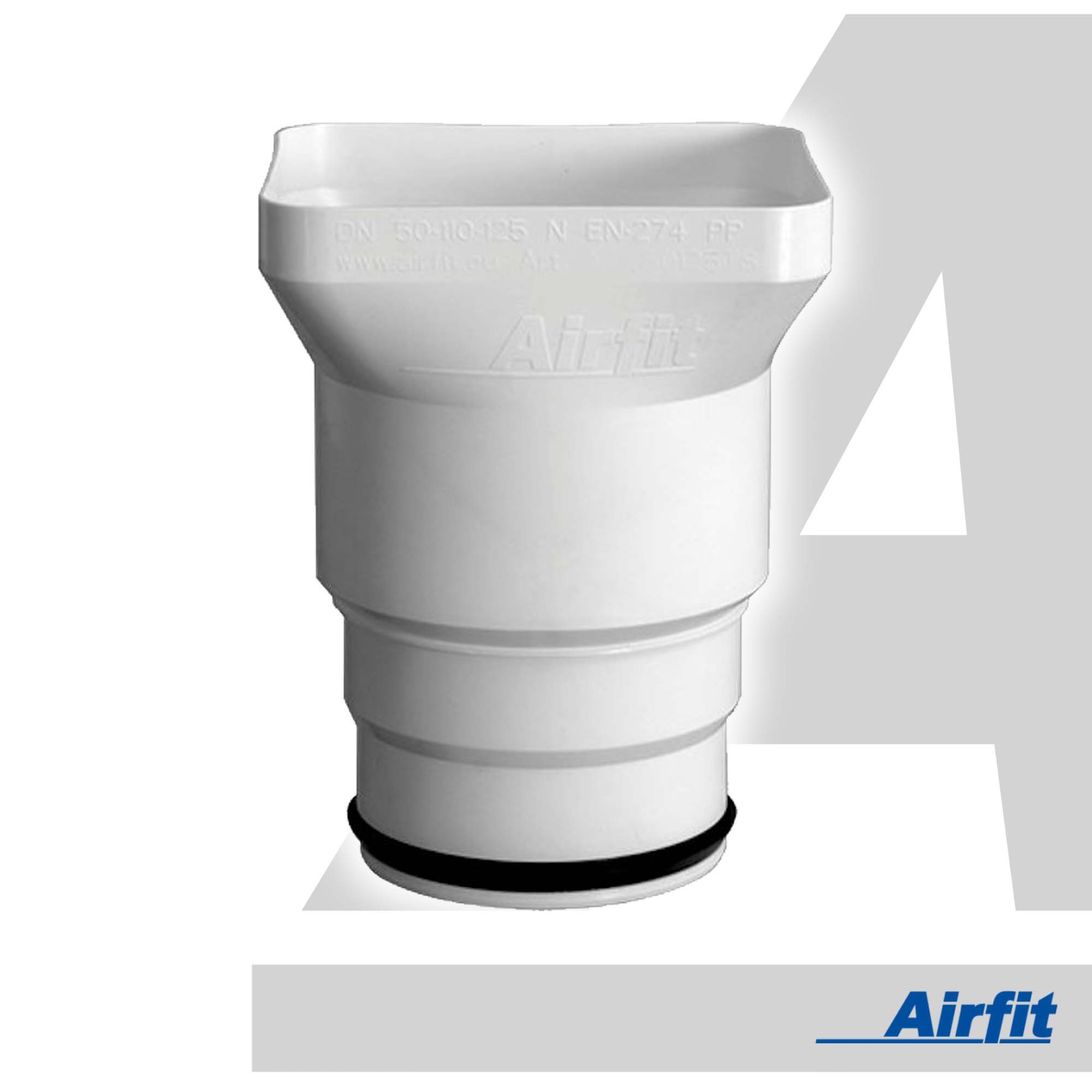 Airfit GmbH & Co. KG Ablaufrohr Trichtersiphon Plus DN 50/100/110/125 - KS-weiß - 50126TS