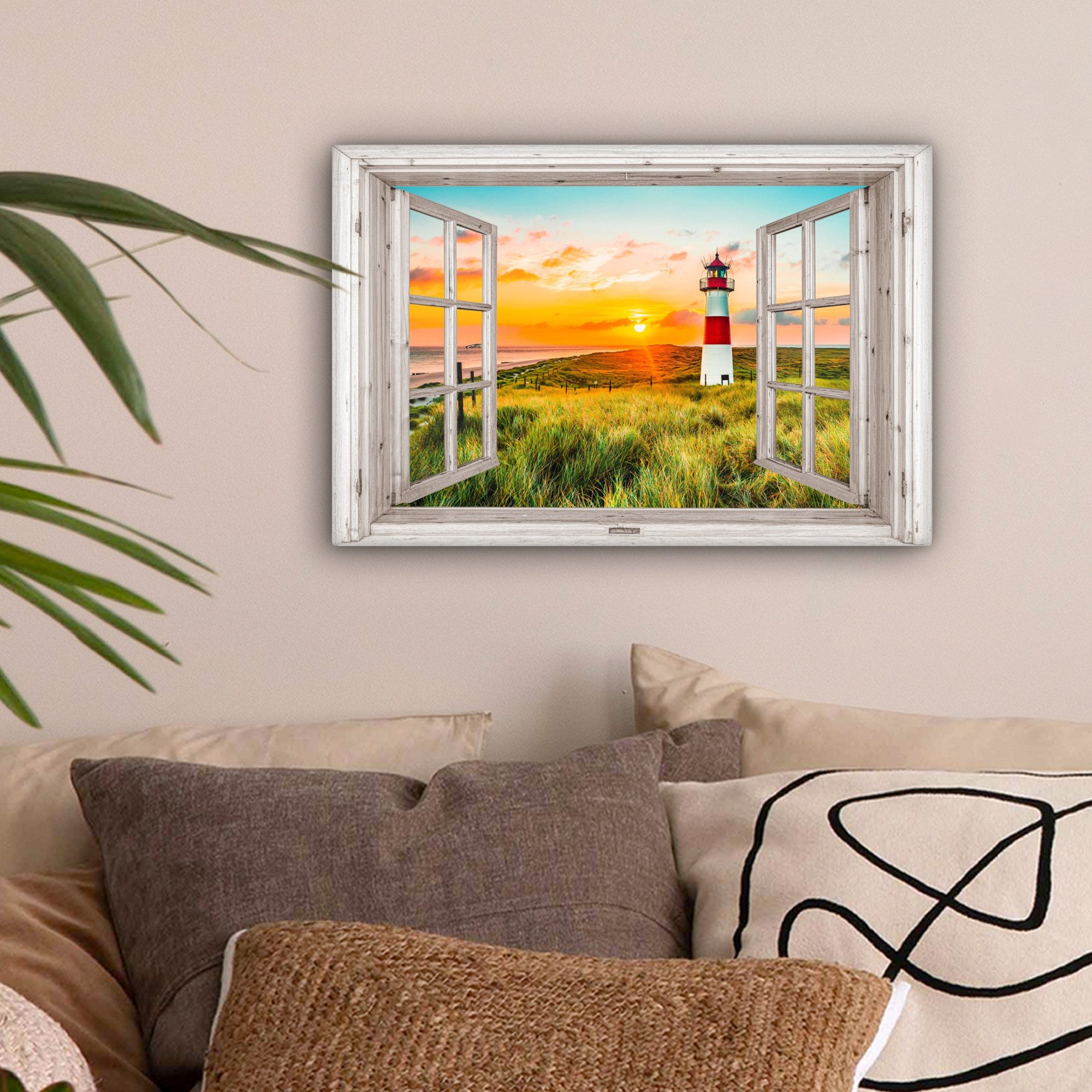 OneMillionCanvasses® Leinwandbild Ansichten - Leuchtturm - Landschaft - Nat günstig online kaufen