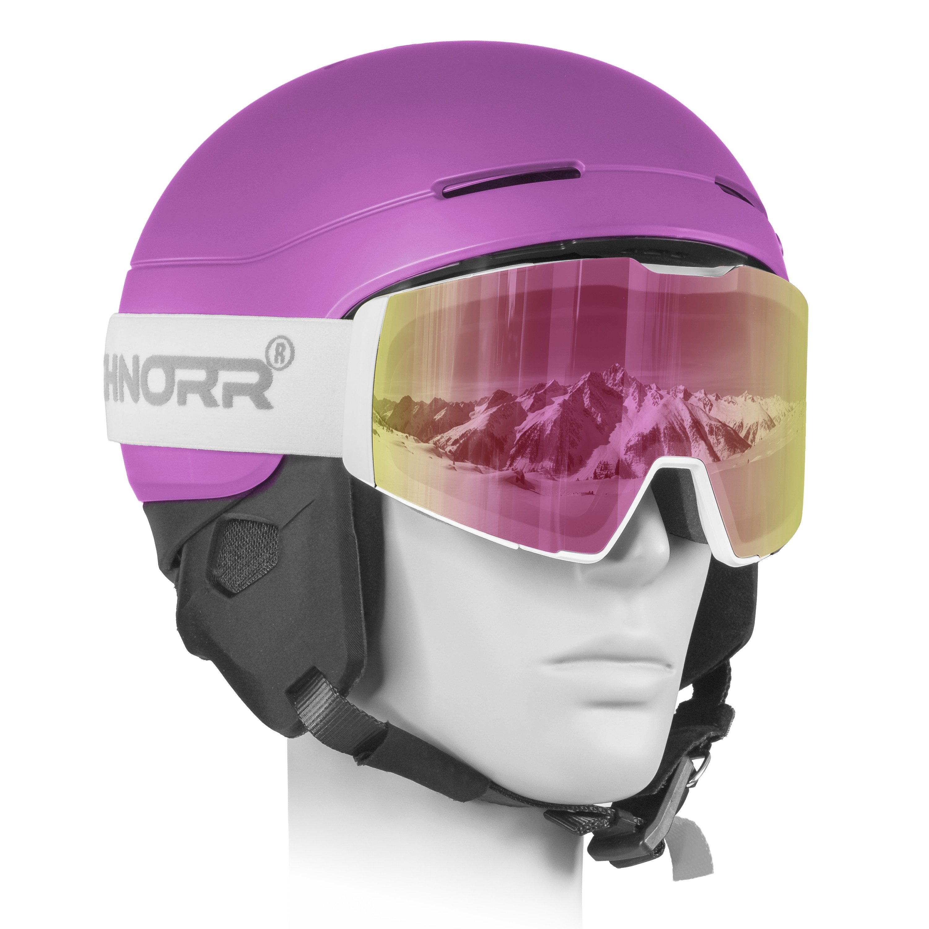 SCHNORR Sportbrille Schnorr Skibrille Edge Pink (S2), Full REVO, Anti-Fog, UV400, (1-St), Full REVO-Beschichtung Pink (S2) – Bild 2 von 3
