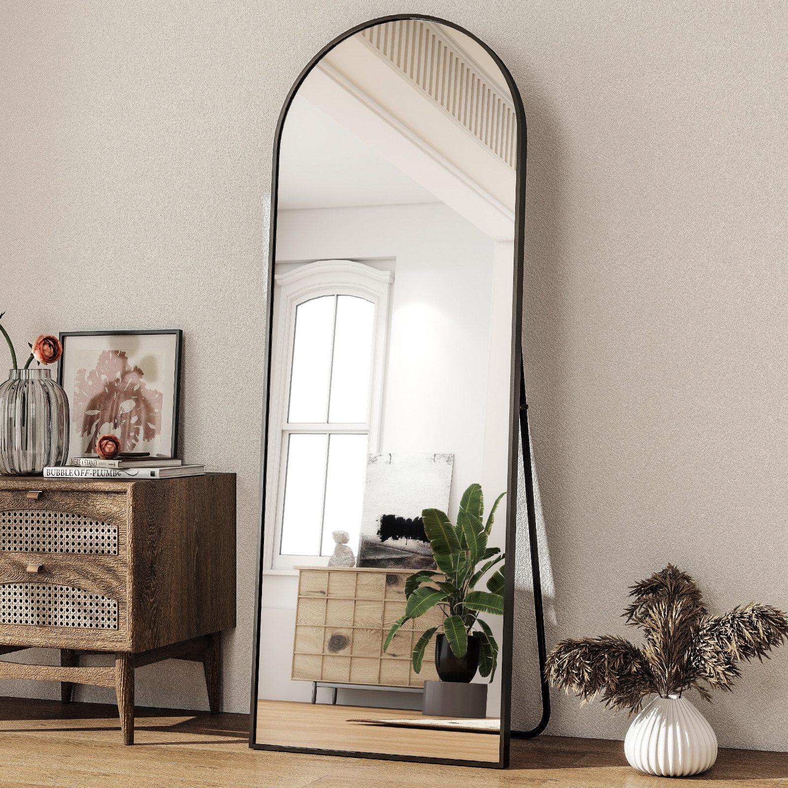 BEAUTYPEAK Standspiegel Bogenspiegel mit Alu-Rahmen (Wandspiegel erhältlich günstig online kaufen