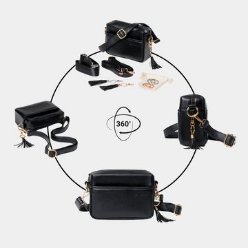 Salilena Handtasche Schultertasche Umhängetasche Crossbody Bag, auswechselbare Metallösen und Schultergurte