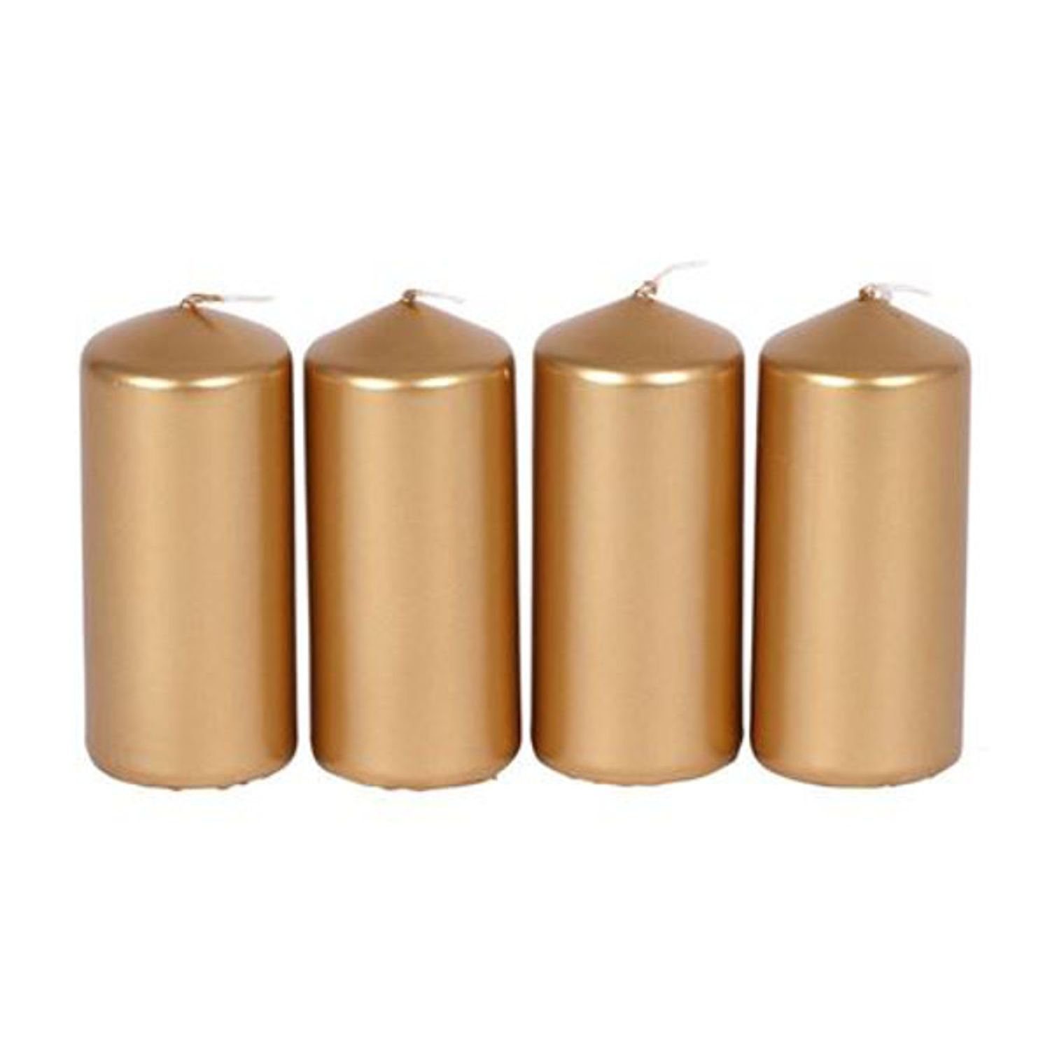 Malmö Teelicht »MetallicStumpenkerzen Gold 4erSet 40x90mm