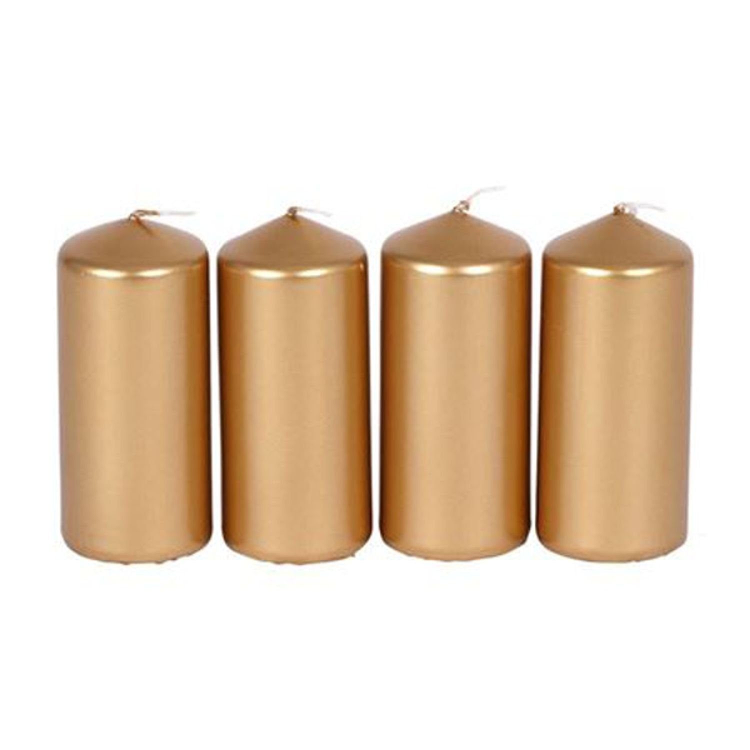 Malmö Teelicht »Metallic-Stumpenkerzen Gold 4er-Set 40x90mm Adventskerzen  Weihnachten Kerzen« online kaufen | OTTO