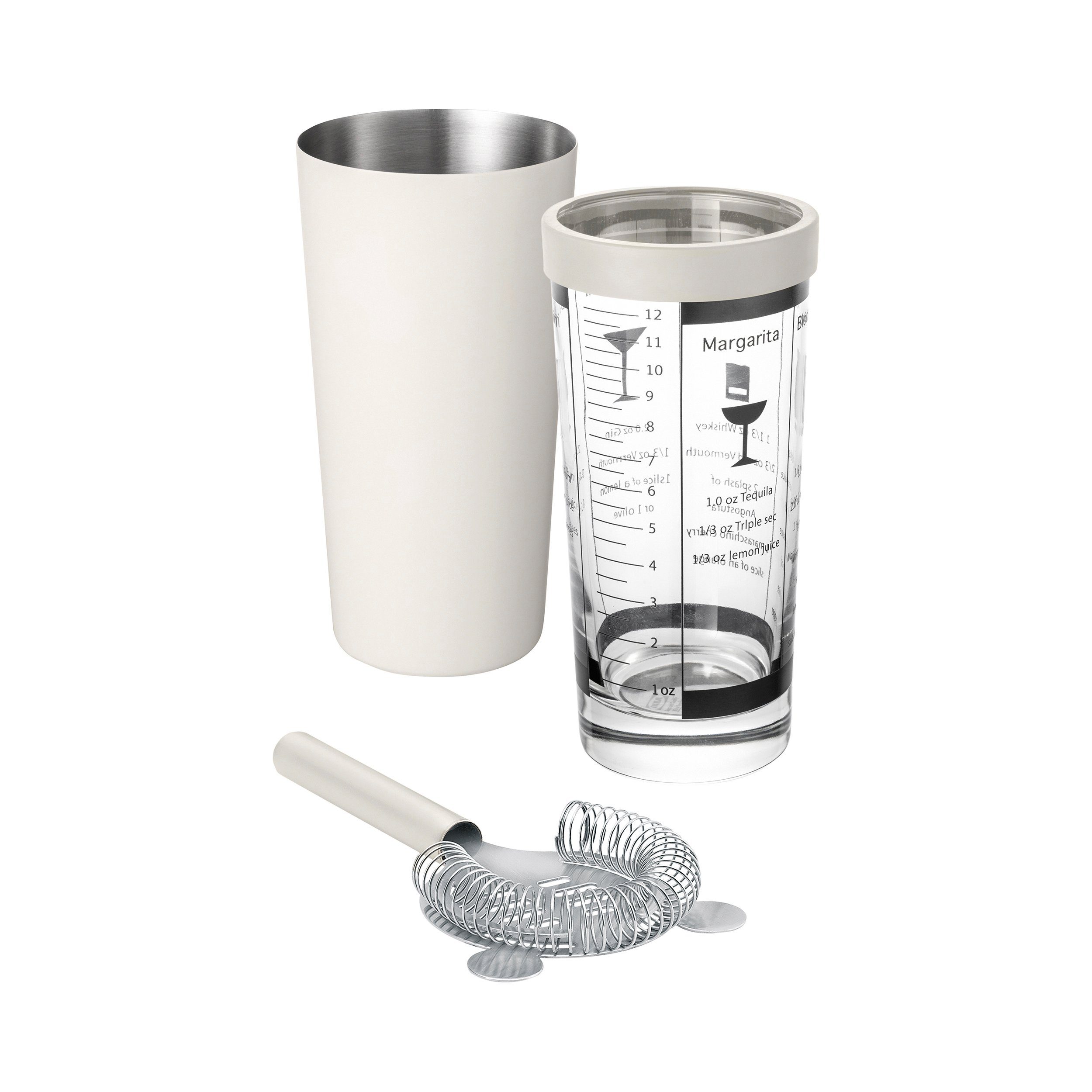 blomus Cocktail Shaker LOUNGE Boston Shaker Set Edelstahl, Edelstahl, (Set mit Barsieb und Metallbecher)