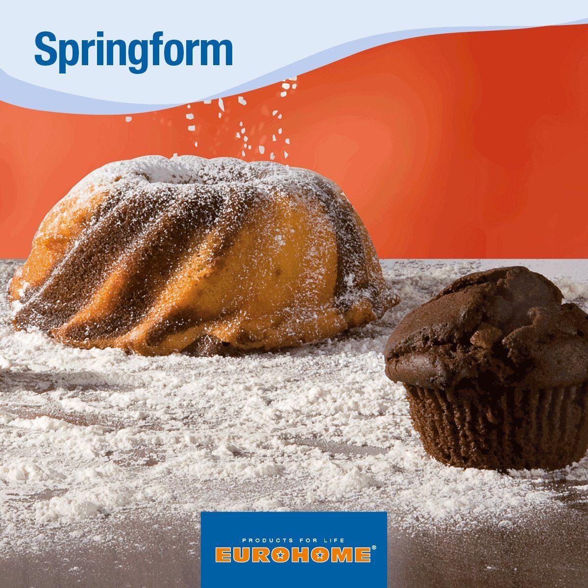 EUROHOME Springform Kuchenform rund mit Kranzeinsatz Ø28 cm Antihaftbeschichtung, (2-tlg), Kuchenform rund - Backform Kuchen antihaft