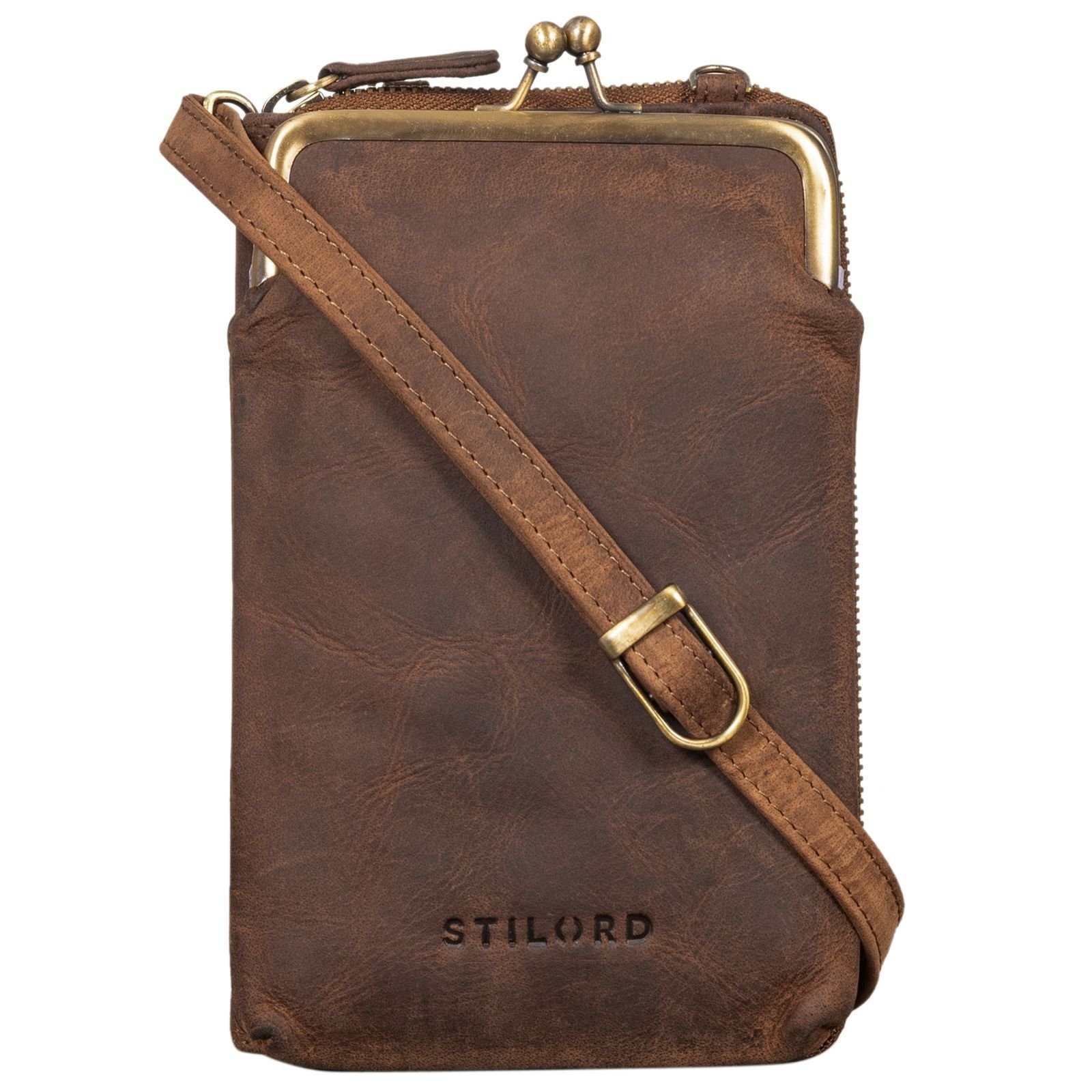 STILORD Handtasche "Brea" Echt-Leder Vintage Damen-Geldbörse mit Handytasche zum Umhängen