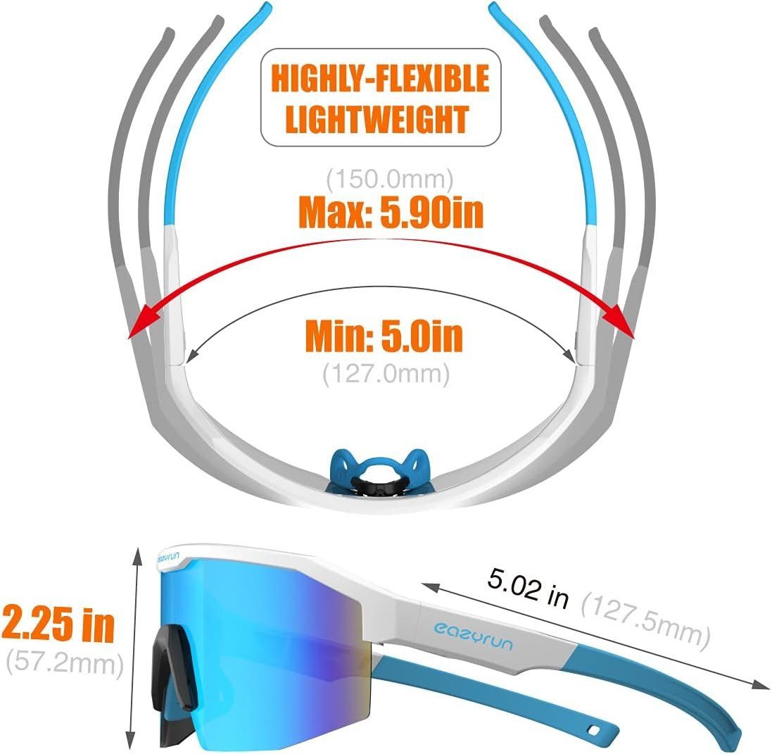 Sportbrille & EyeAm für F24D-WT MTB Damen UV-Schutz & Laufen, Fahrradbrille Outdoor, (Modell: für 400 Herren EAZYRUN), Sport,