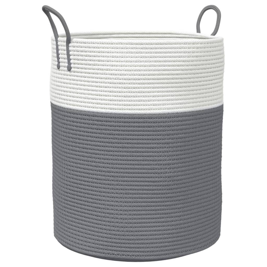 vidaXL Aufbewahrungskorb Aufbewahrungskorb Grau und Weiß Ø38x46 cm Baumwolle