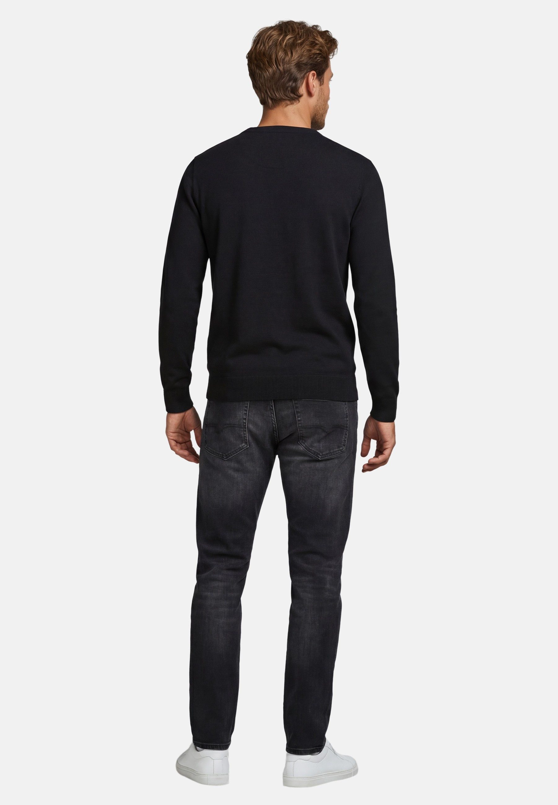 U.S. Polo Assn. V-Ausschnitt-Pullover Longsleeve USPhil – Herren V-Neck Classic Fit mit Logo-Stickerei Angenehme Baumwollmischung, weiches Material und sportive – Bild 5 von 5