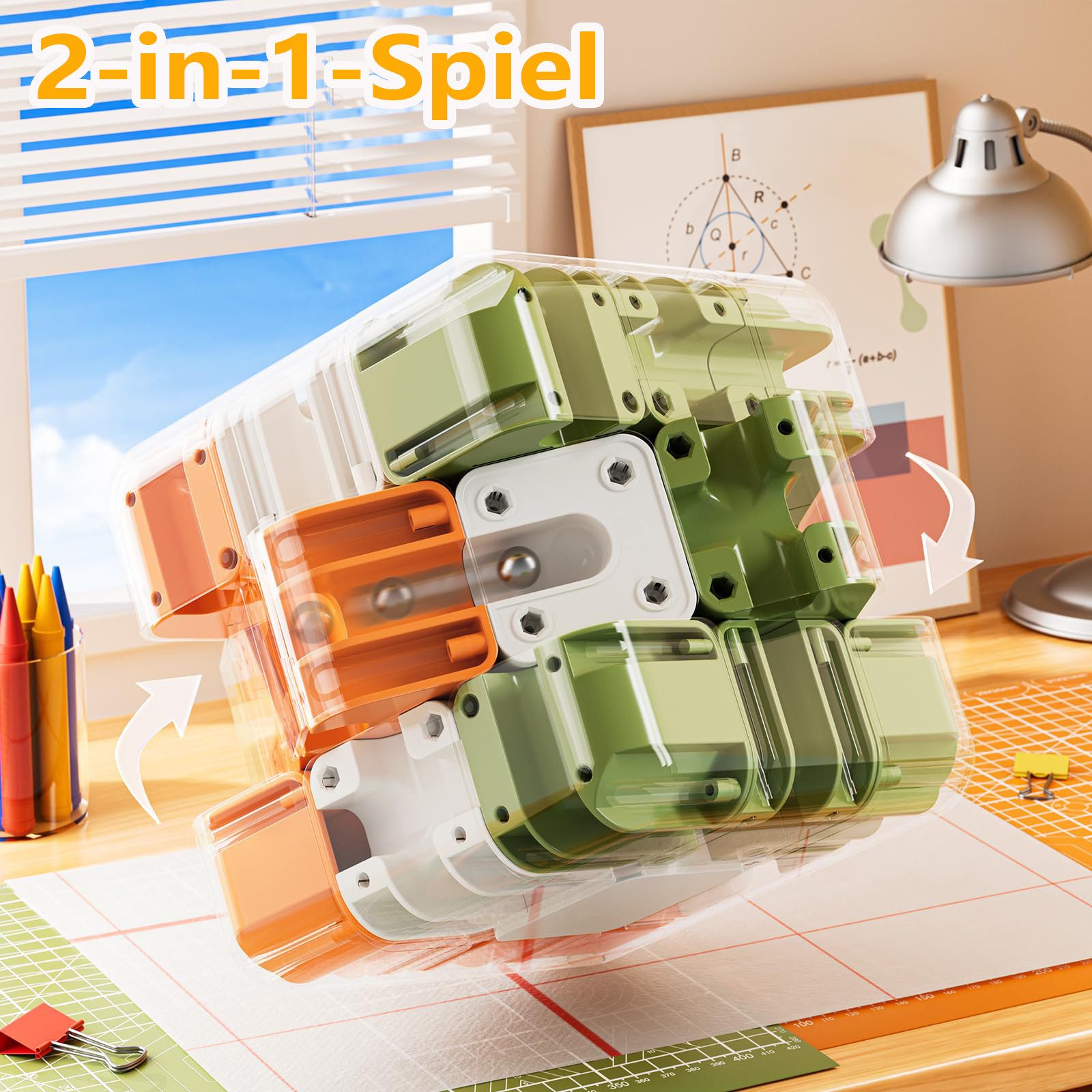 Zaewry 3D-Puzzle 3D-Maze Cube,Farbzuordnungsspiel, pädagogisches Sensorikspielzeug, Puzzleteile, 2-in-1 3D-Labyrinth mit integriertem Kugel-Maze-System,Lernspielzeug