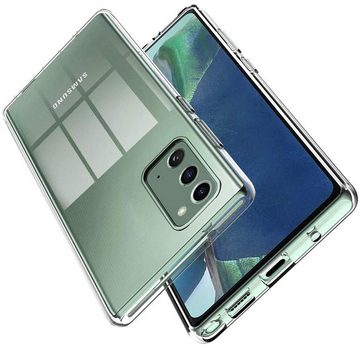CoolGadget Handyhülle Transparent als 2in1 Schutz Cover Set für das Samsung Galaxy Note 20 6,7 Zoll, 2x Glas Display Schutz Folie + 1x TPU Case Hülle für Galaxy Note 20
