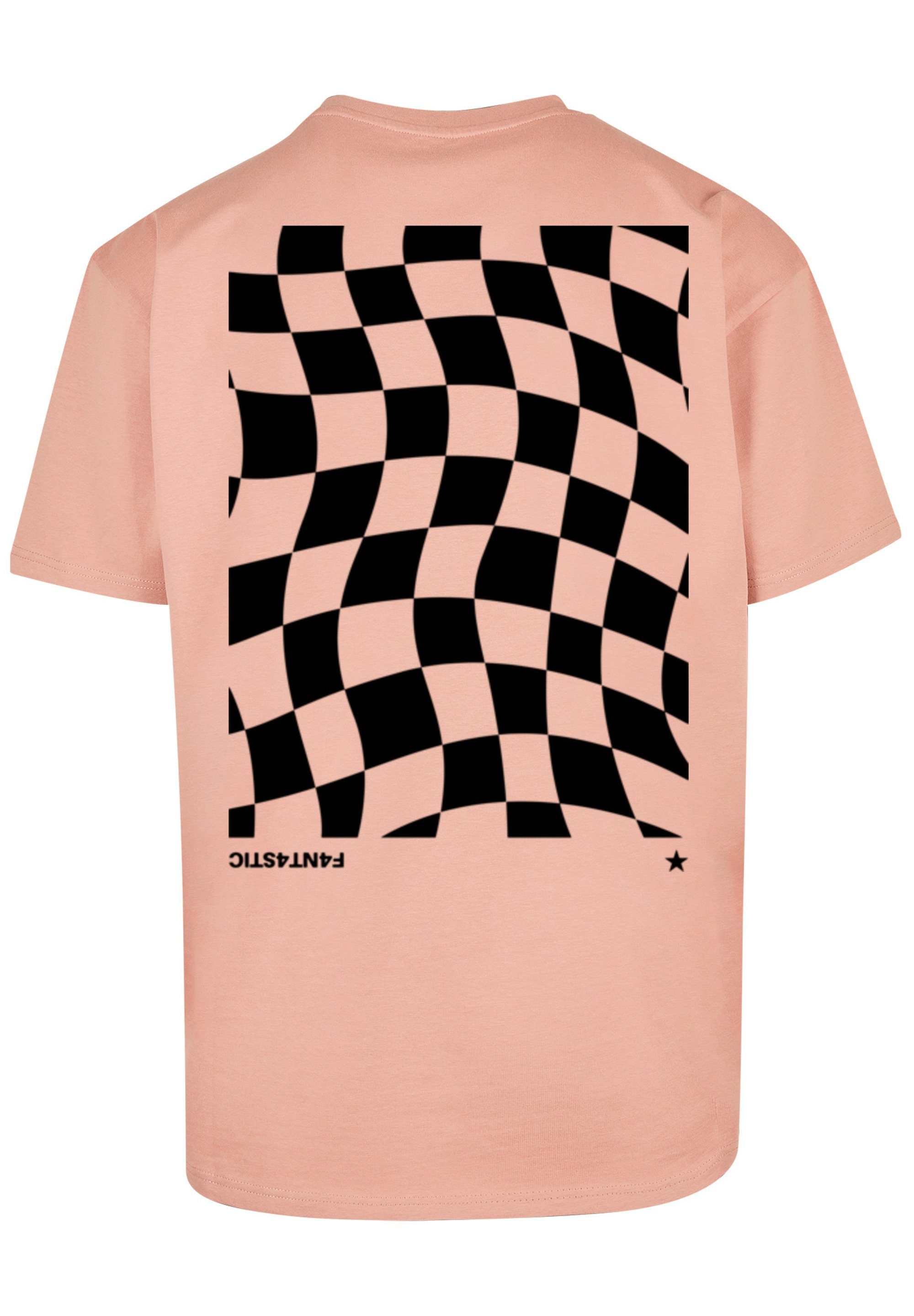 Print Muster Wavy Schach amber T-Shirt F4NT4STIC