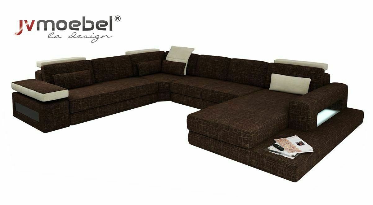 JVmoebel Ecksofa, U-Form Couch Design Polster Eck Modern Sofas Textil Wohnlandschaft