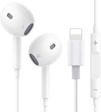 IK-Handelsgruppe In-Ear Kopfhörer Lightning Für Apple EarPods iPhone iPad Headset In-Ear-Kopfhörer (Lightning Anschluss, kabelgebunden, mit Kabel)
