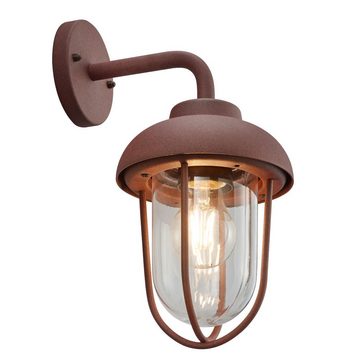 etc-shop Außen-Wandleuchte, Leuchtmittel inklusive, Warmweiß, Außen Wand Lampe Filament Laterne rostfarben Garten