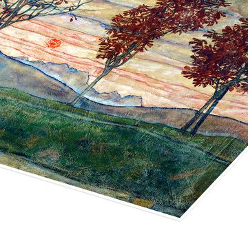 Posterlounge Poster Egon Schiele, Vier Bäume, Wohnzimmer Malerei