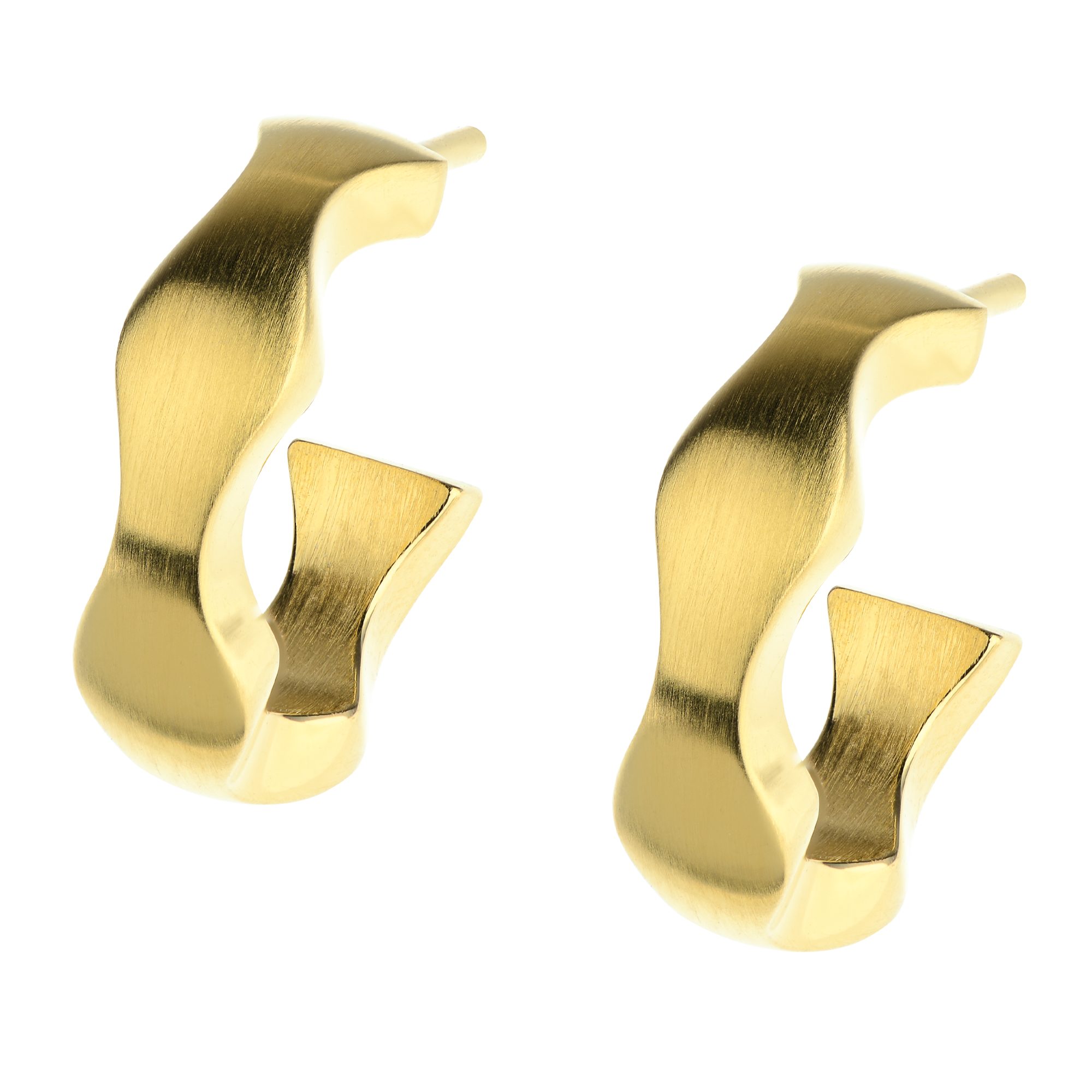 Ernstes Design Paar Creolen Halbcreolen Edelstahl goldfarben E577