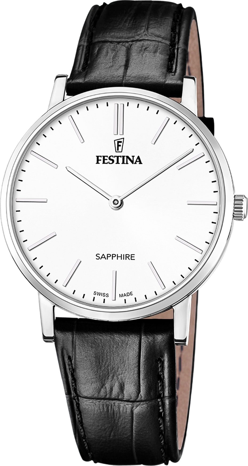Quarzuhr Festina Herrenuhr Leder schwarz Festina