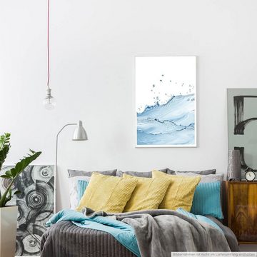 Sinus Art Poster Wasserspritzer in Hellblau und Grau 60x90cm Poster