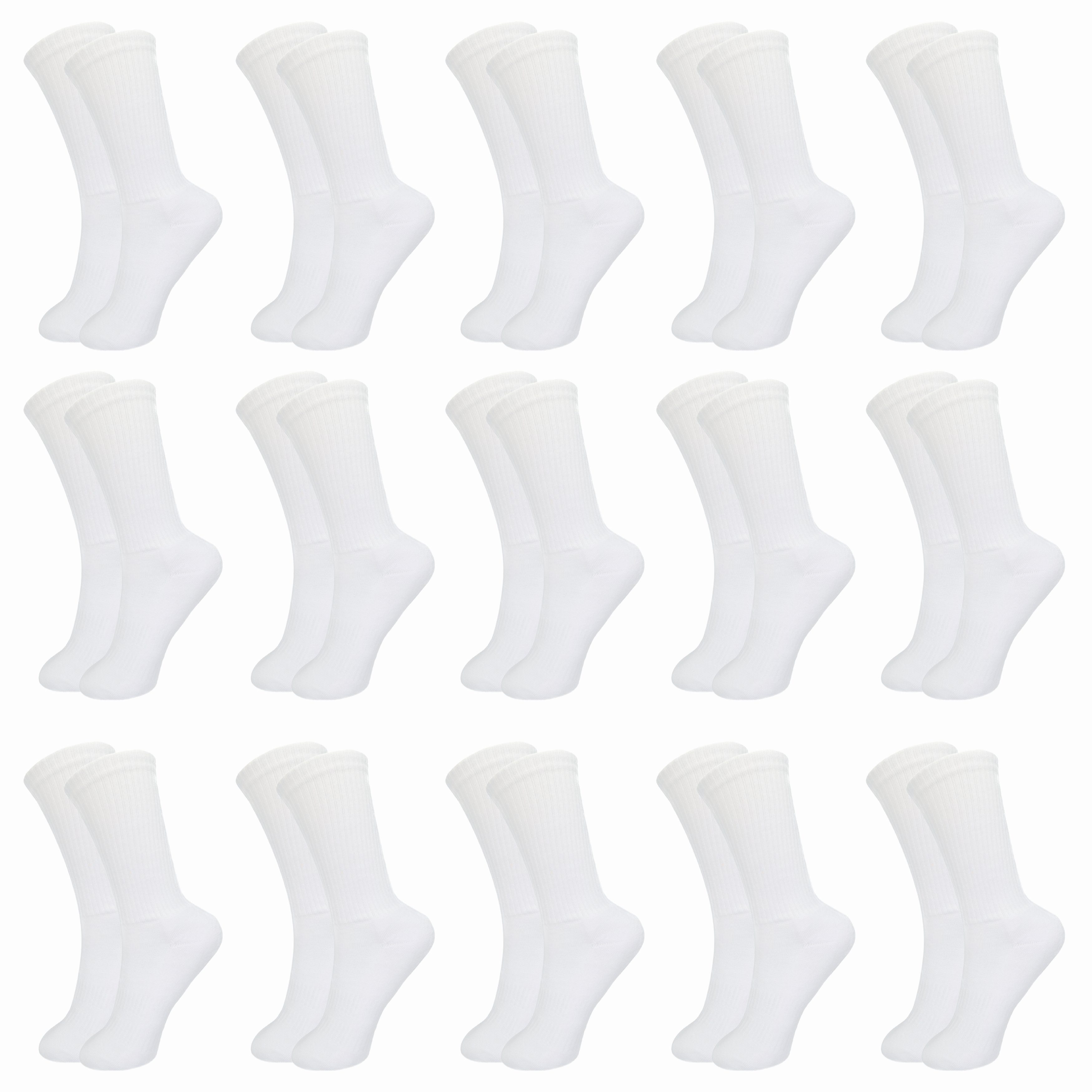 SO.I Tennissocken Sport Socken Für Damen & Herren Lange Freizeit-Socken aus Baumwolle (ohne drückende Naht, 5-15er Pack) Atmungsaktive Funktion 15x Weiß-15x Weiß