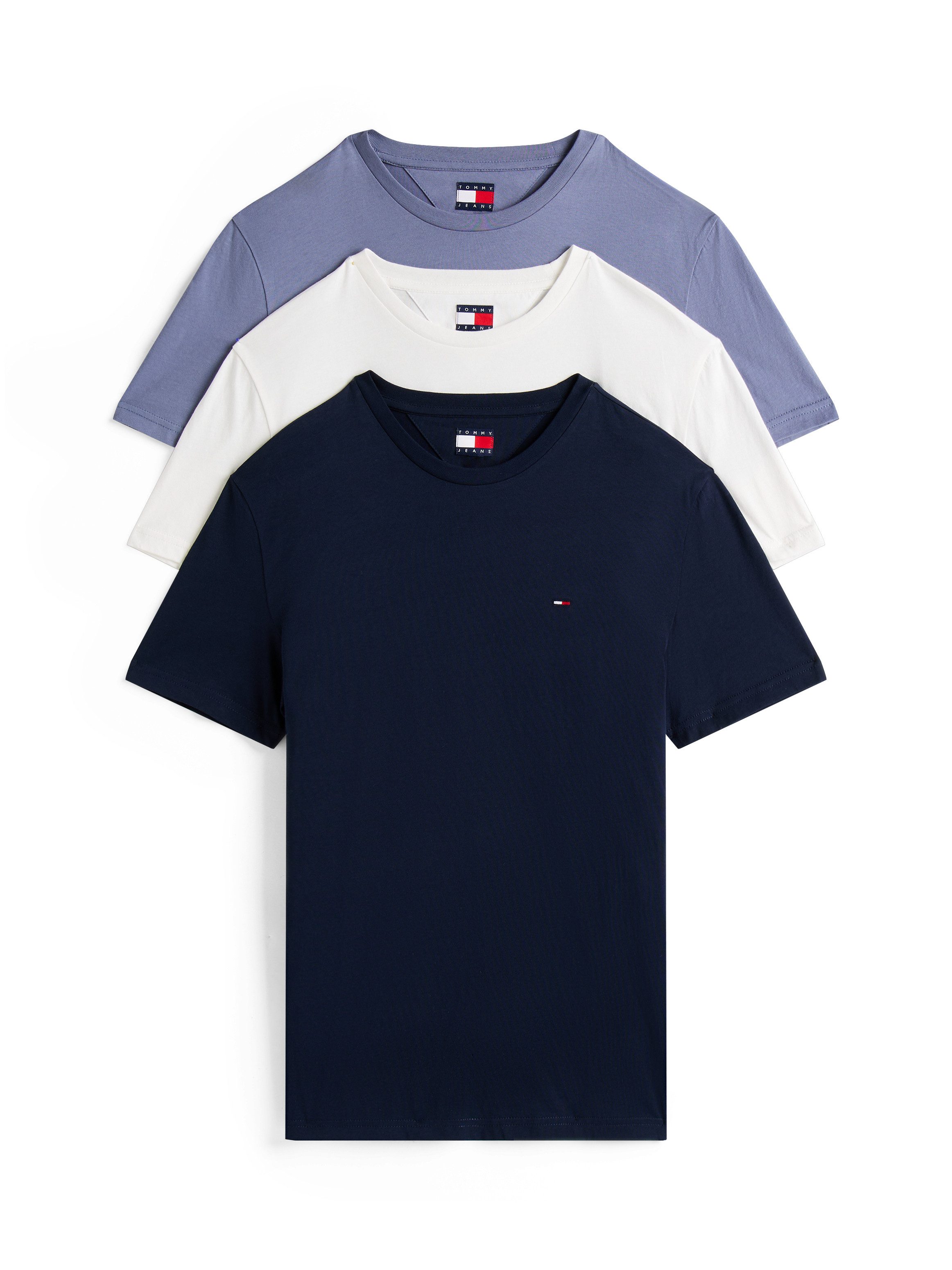 Tommy Jeans T-Shirt TJM XSLIM 3 PACK TEE Mit Rundhalsausschnitt günstig online kaufen