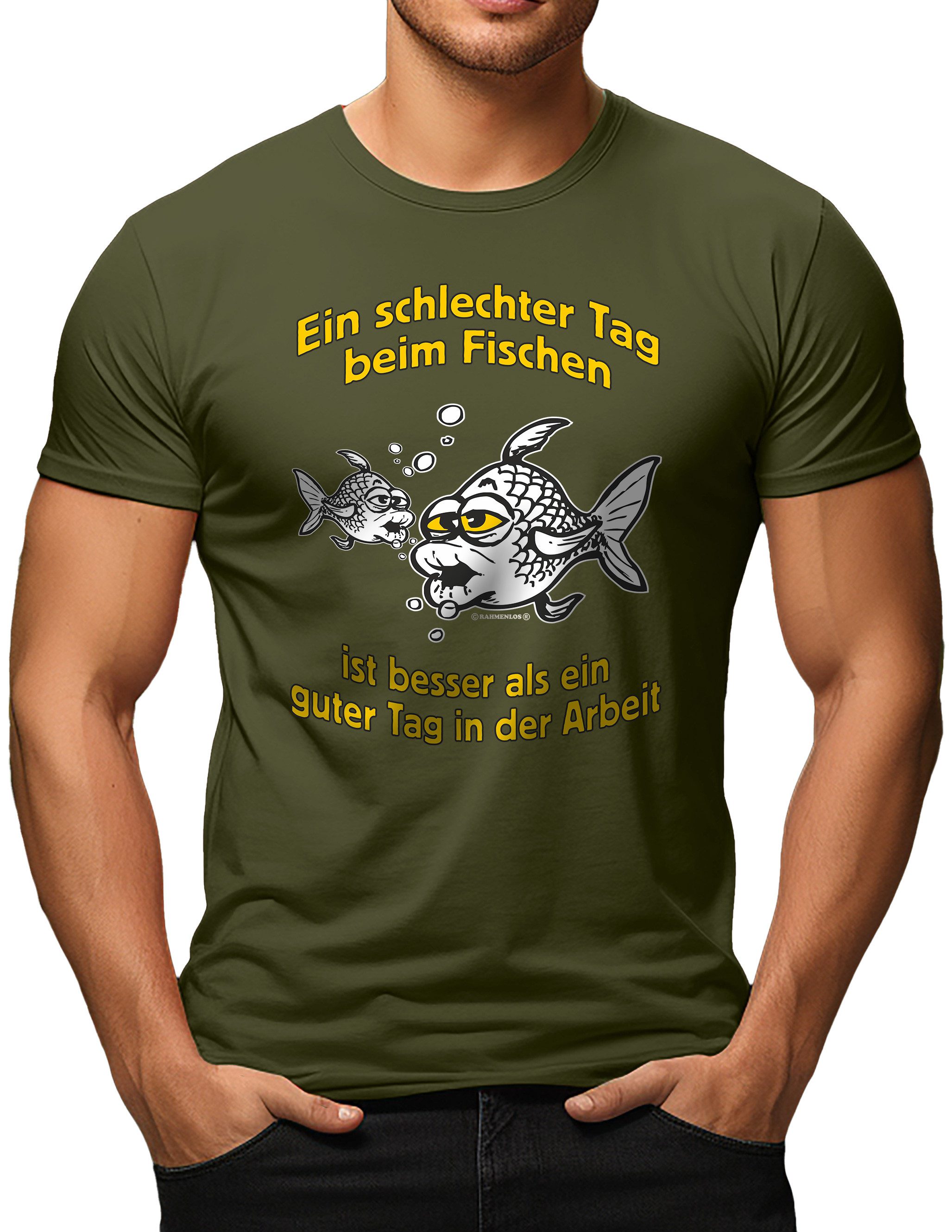 T-Shirt für den motivierten Angler: Ein schlechter Tag beim fischen...